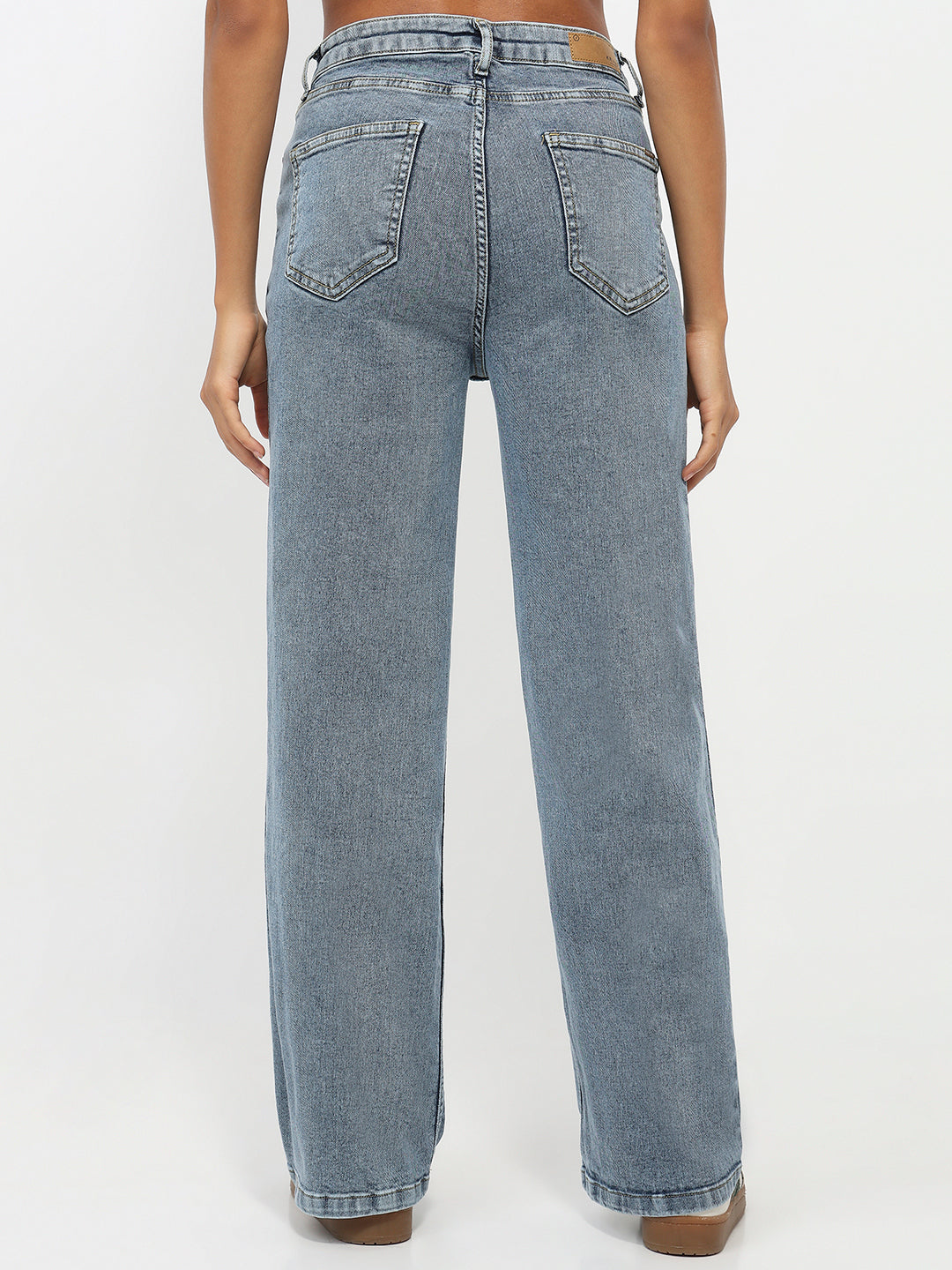 Women Blue High-Rise Straight Fit Jeans