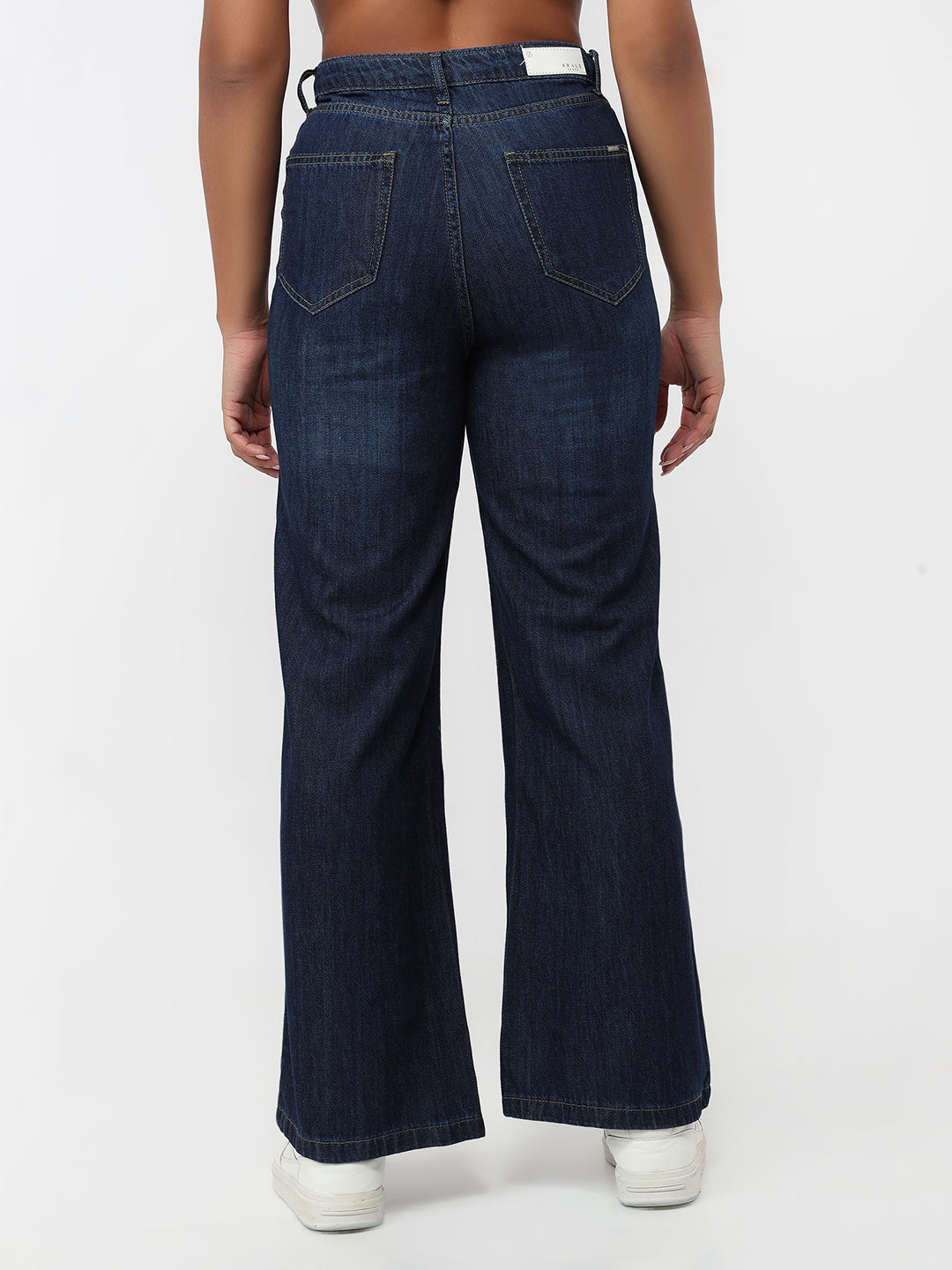 Blue High-Rise Super Wide Leg Jeans