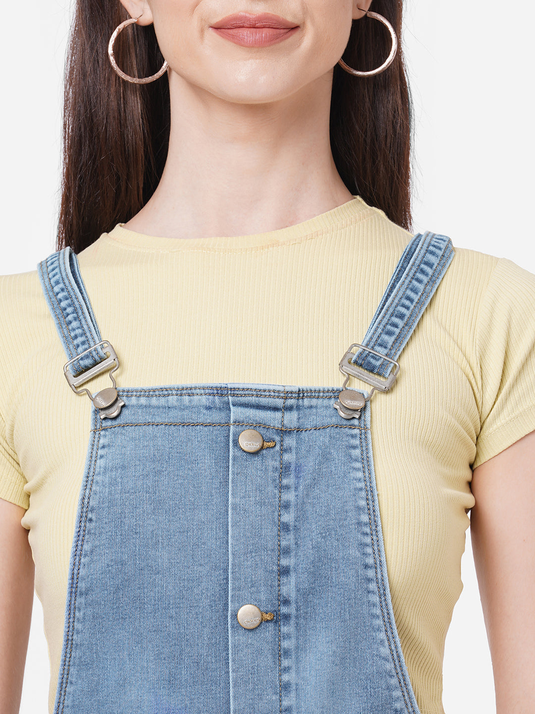 Women Medium Blue Solid Dungaree