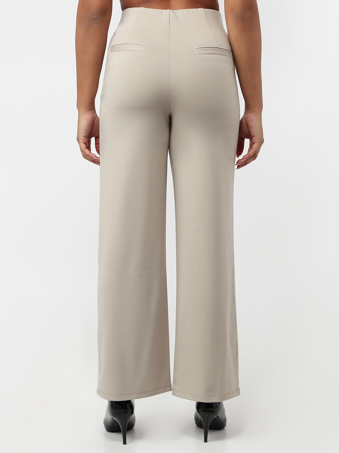 Women Light Fawn Wide Leg Treggings