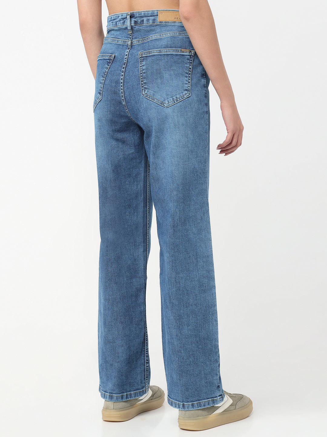Women Blue High-Rise Straight Fit Jeans