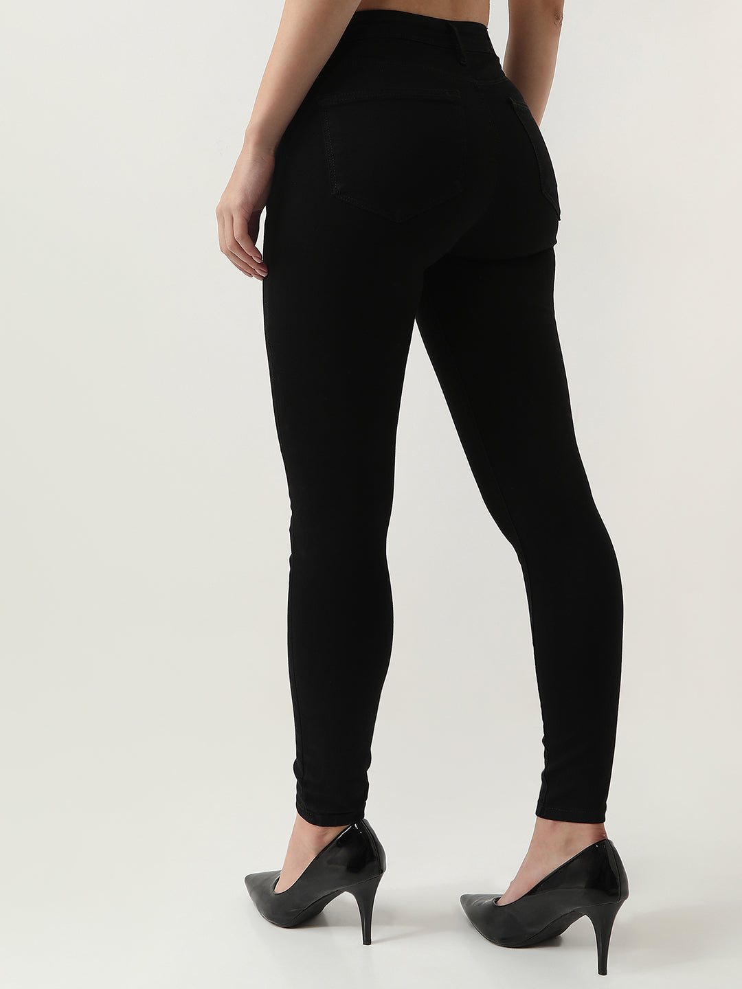 Women Black High-Rise Skinny Jeans