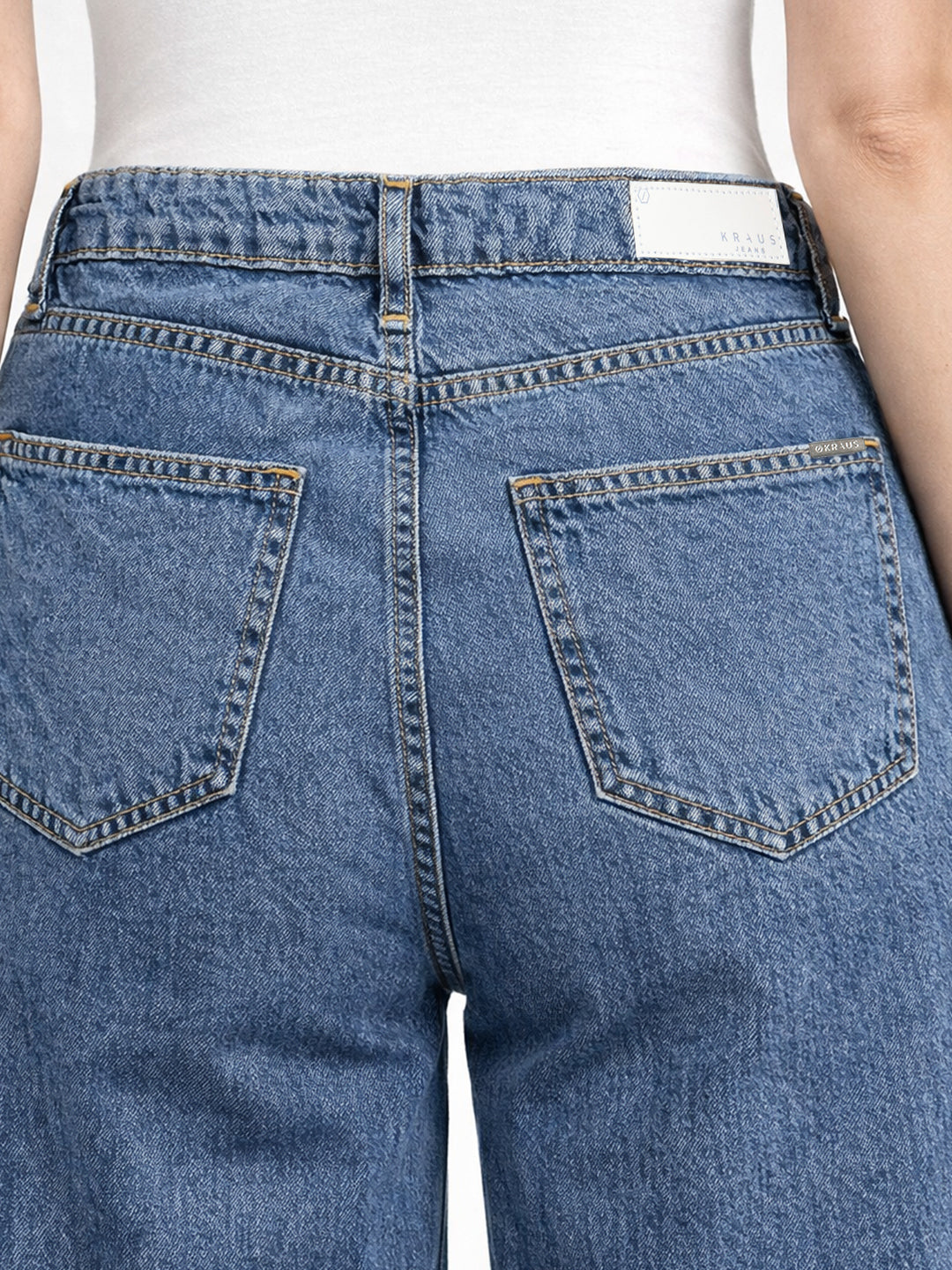 Women Blue High-Rise Super Wide Leg Jeans