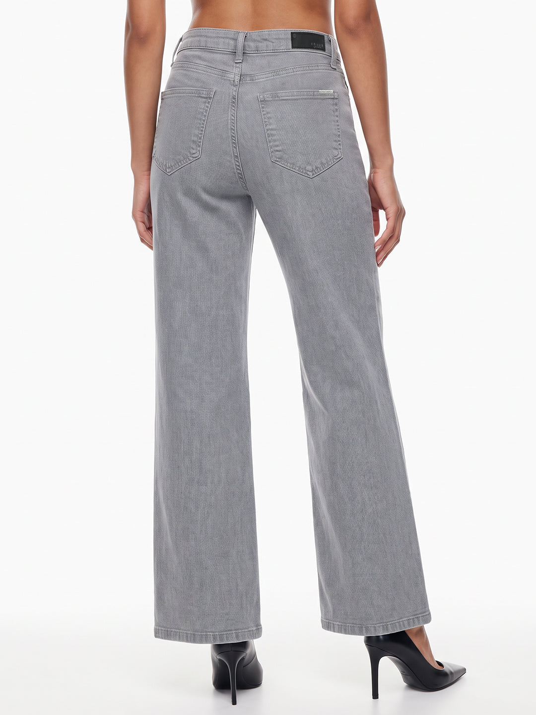 Grey High-Rise Super Wide Leg Jeans