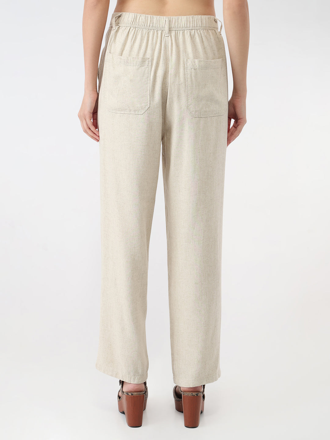 Women Light Natural High-Rise Loose Straight Pant