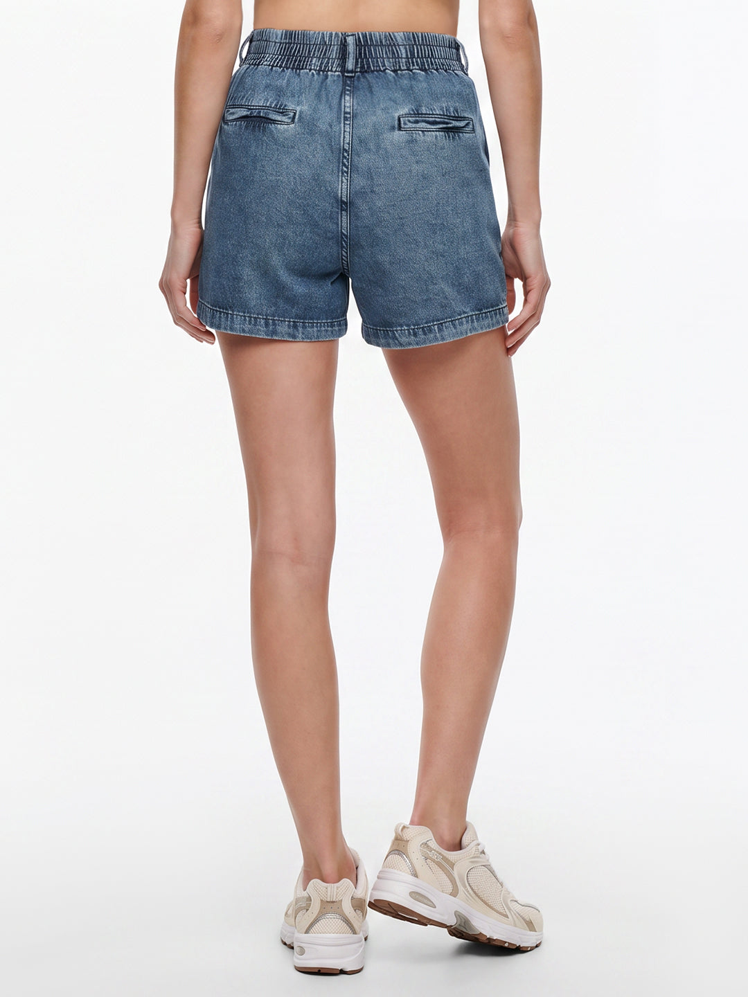 Women Blue High-Rise Shorts