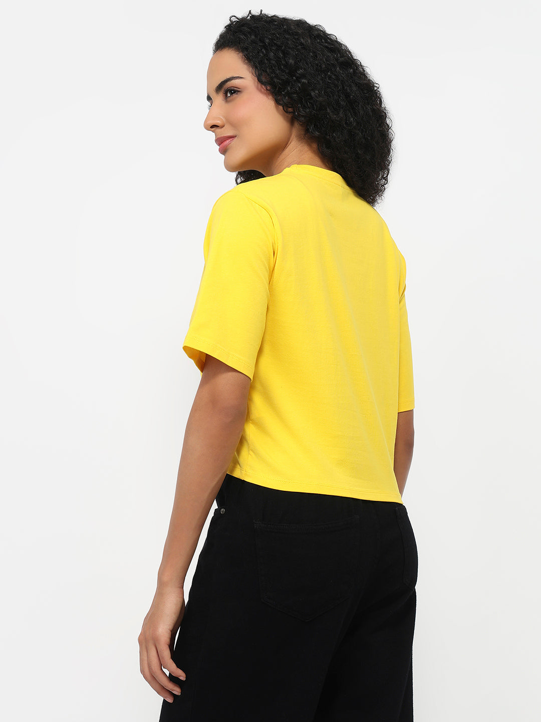 Women Golden Sunset Graphic Crop Tees