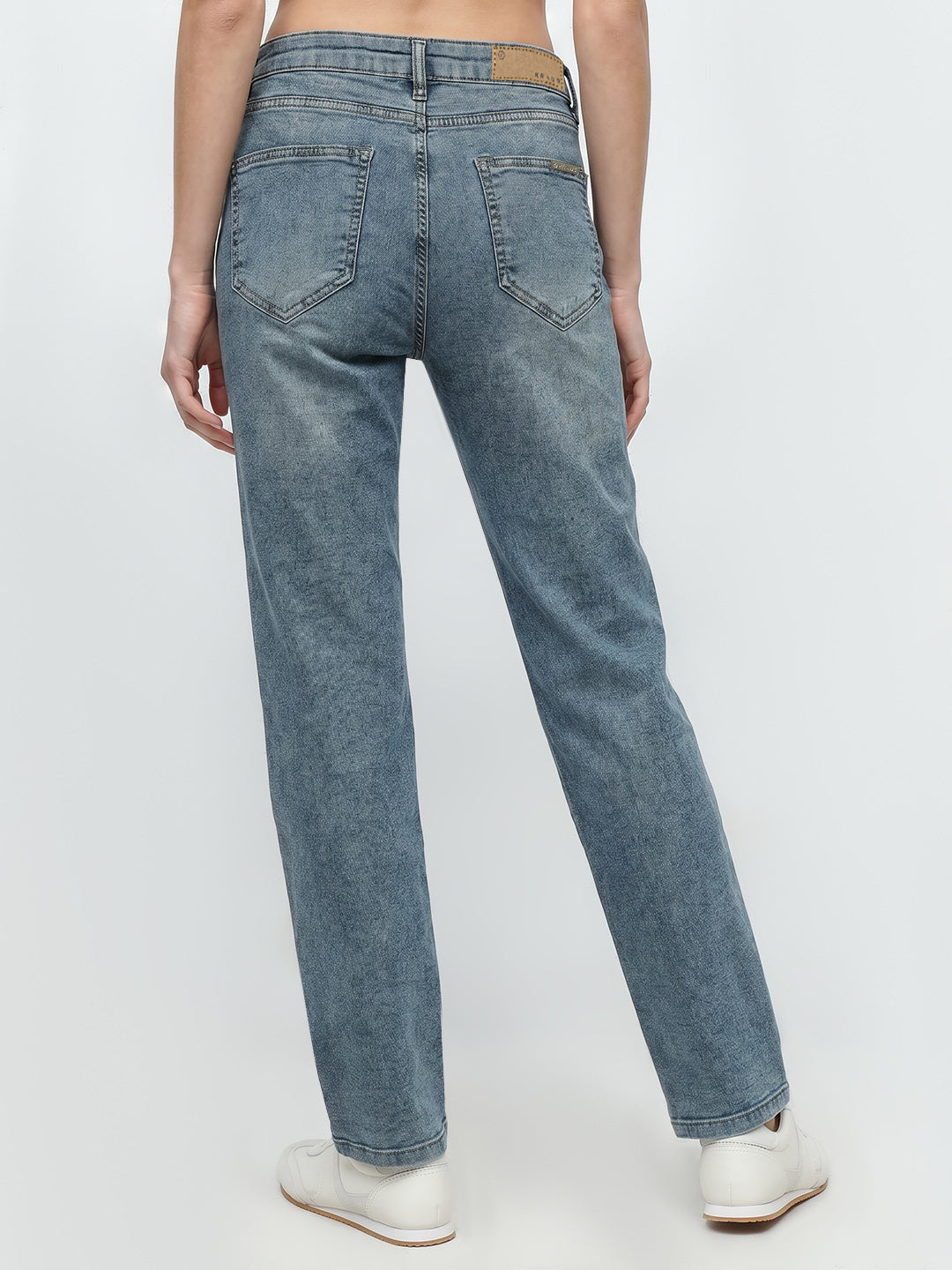 Women Blue High-Rise Slim Straight Fit Jeans
