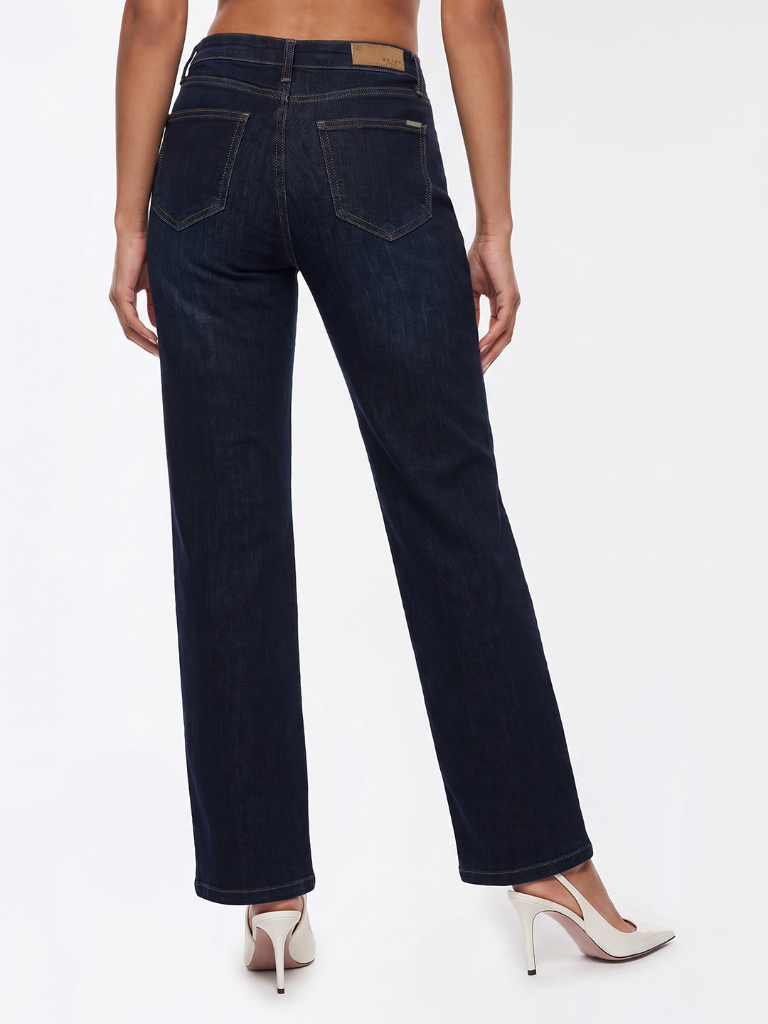 Dark Blue High-Rise Straight Fit Jeans