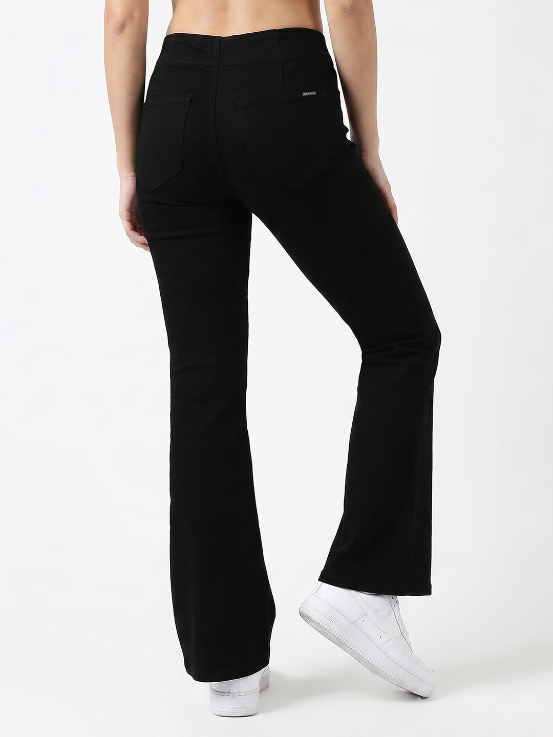 Women Black High-Rise Flare Jeans