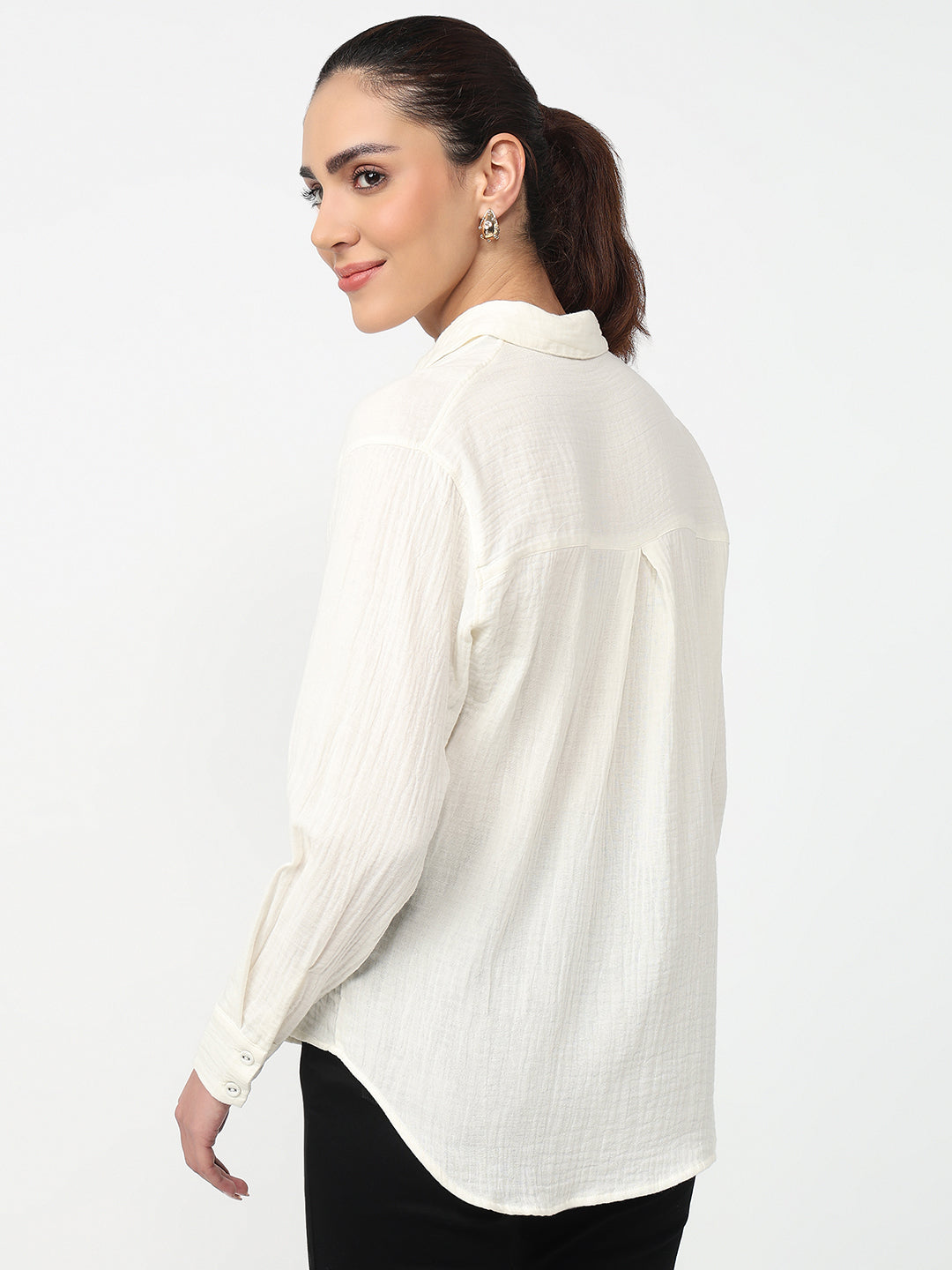 Women Ivory Oversized Shirt