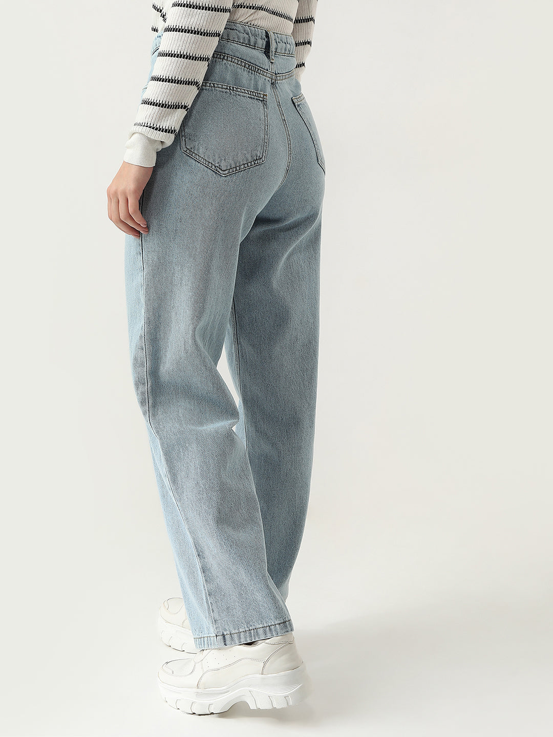 Women Light High-Rise Wide Leg Jeans