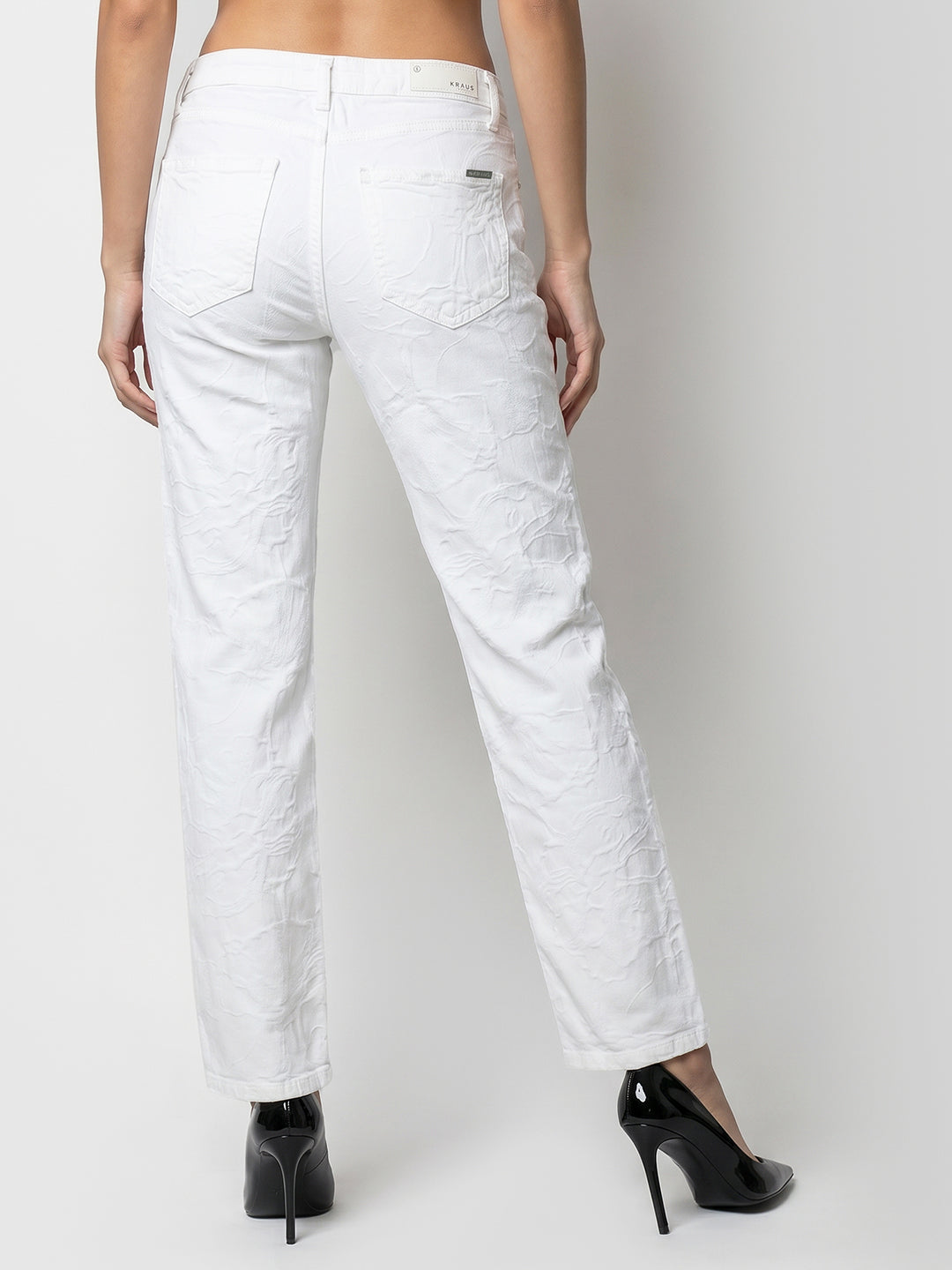 Women White High-Rise Straight Fit Jeans