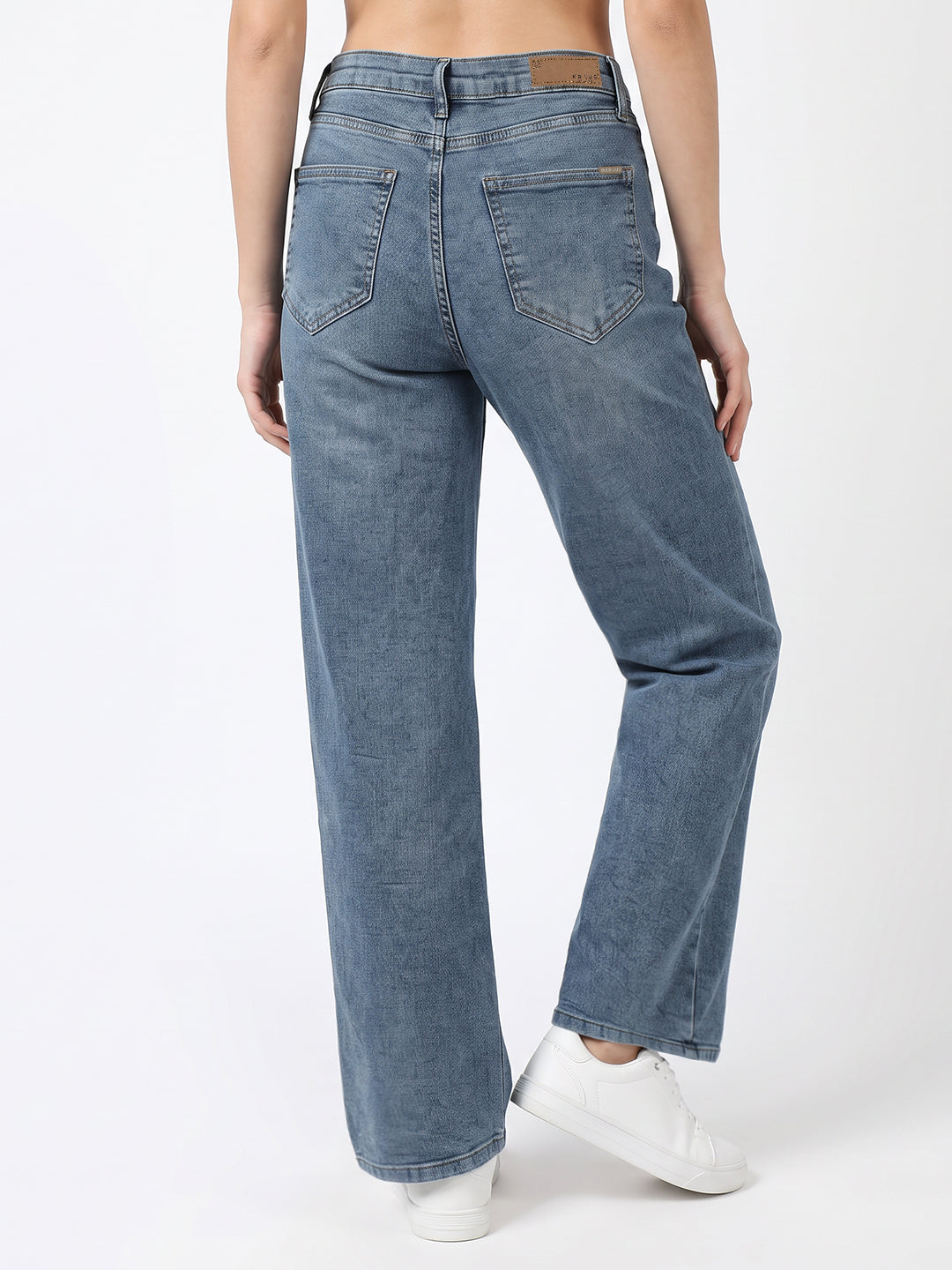 Light Blue High-Rise Straight Fit Jeans