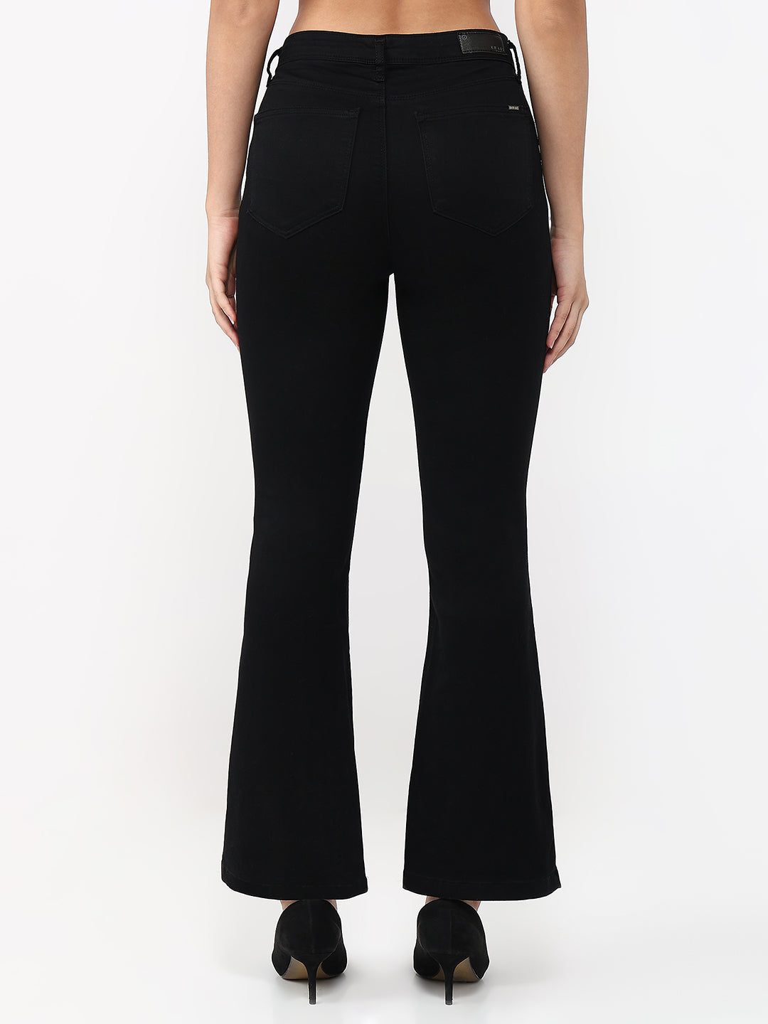 Women Black High-Rise Flare Jeans