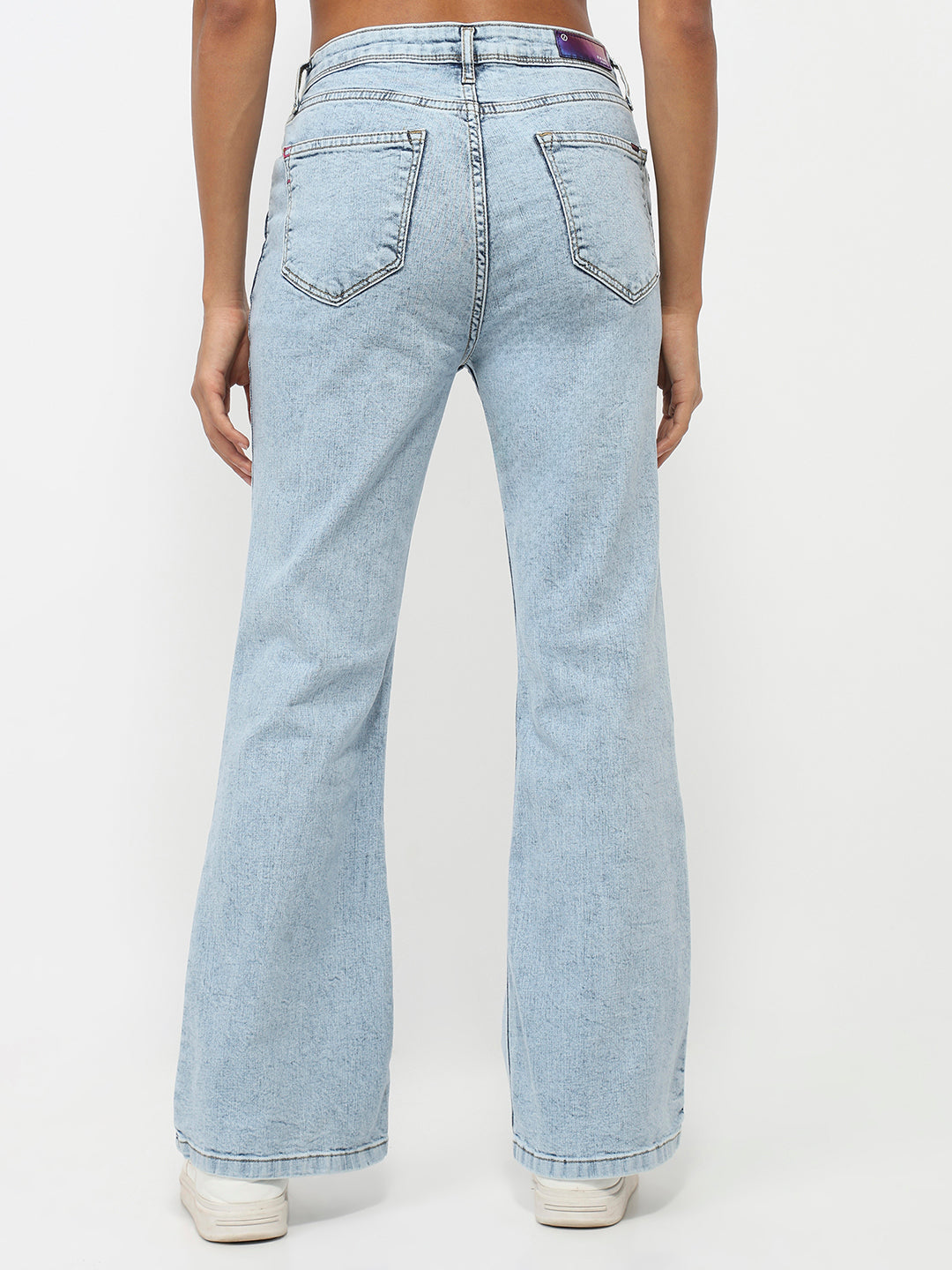 Women Blue High-Rise Flare Jeans