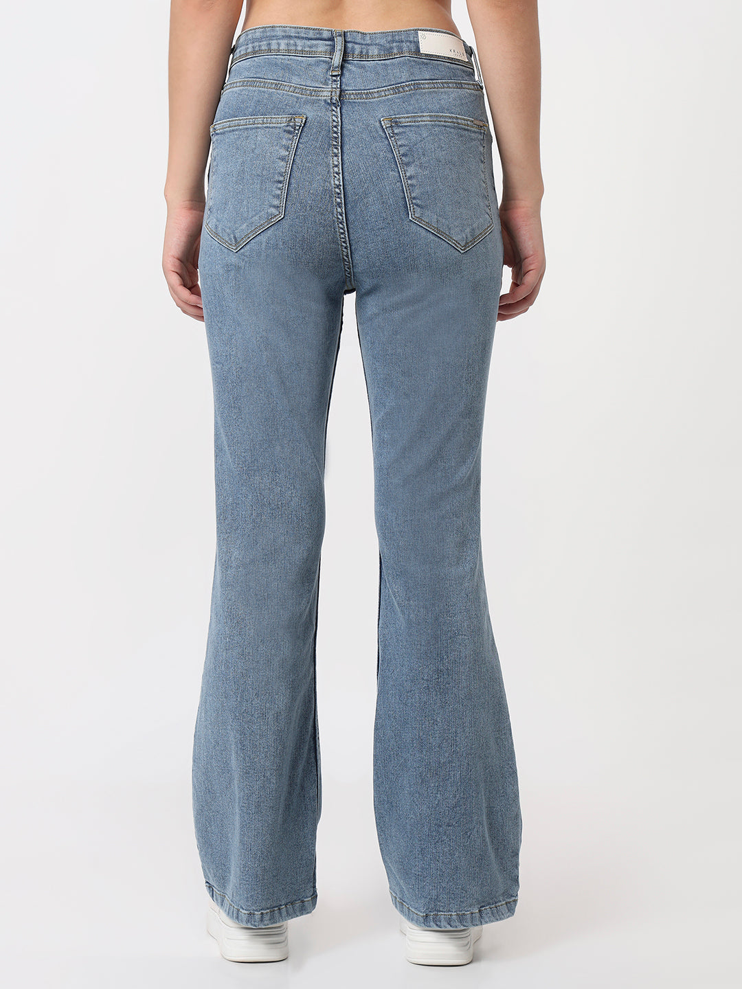Women Blue High-Rise Mini Flare Jeans
