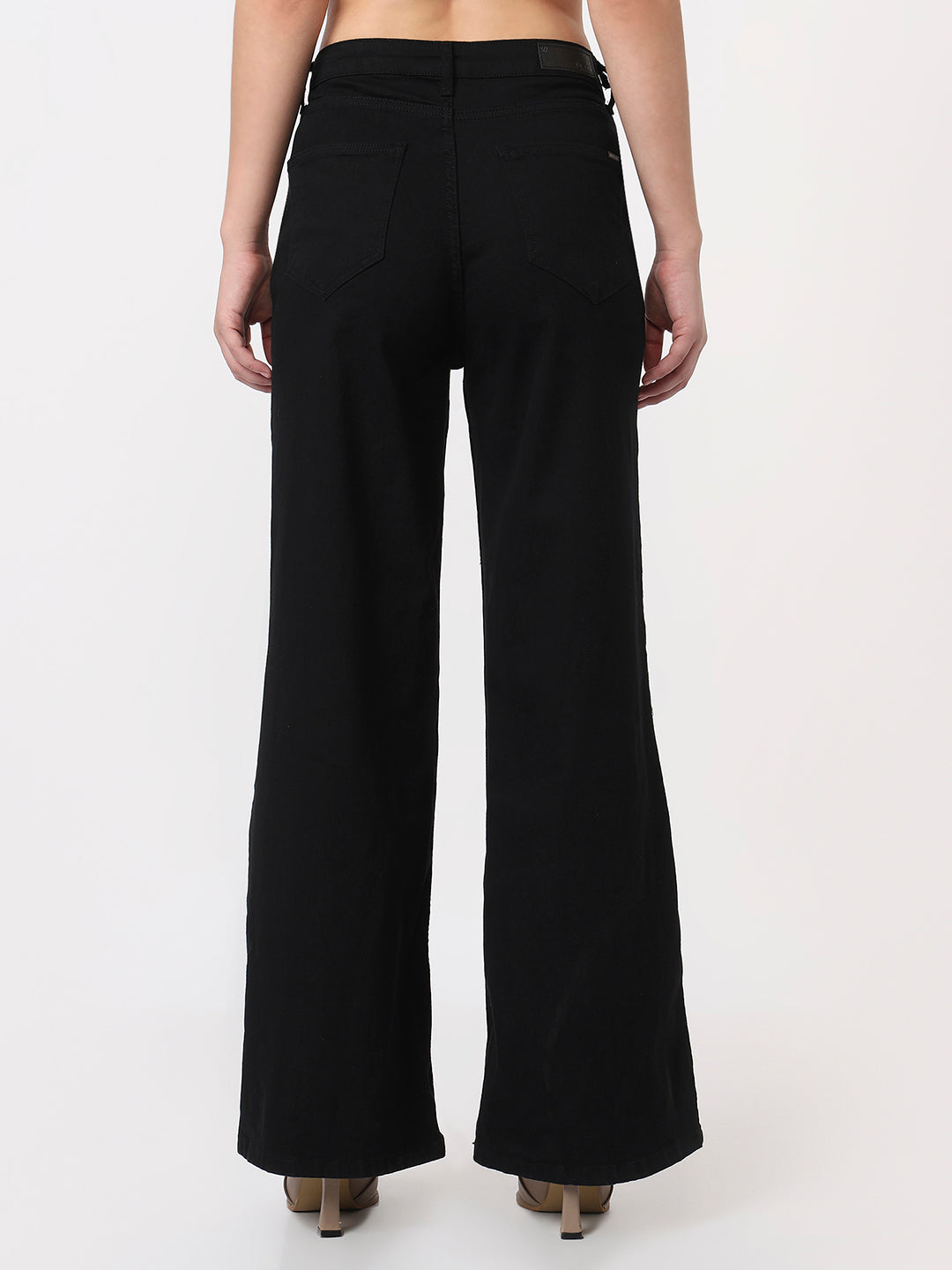 Black Super Wide Leg Jeans
