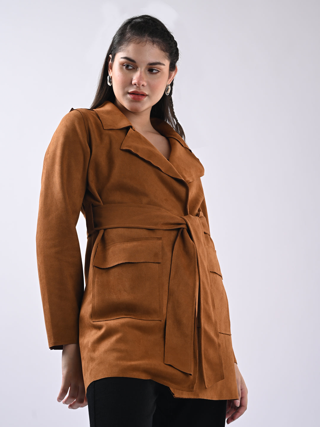 Women Tan Slim Fit Jacket