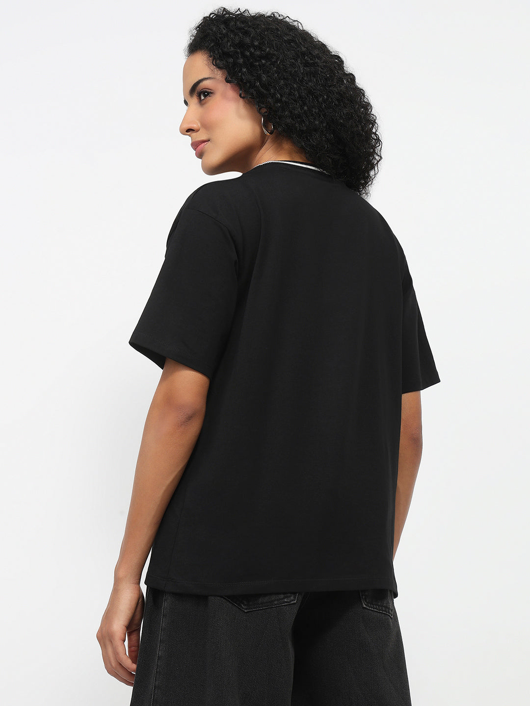 Women Black Oversized T-Shirt