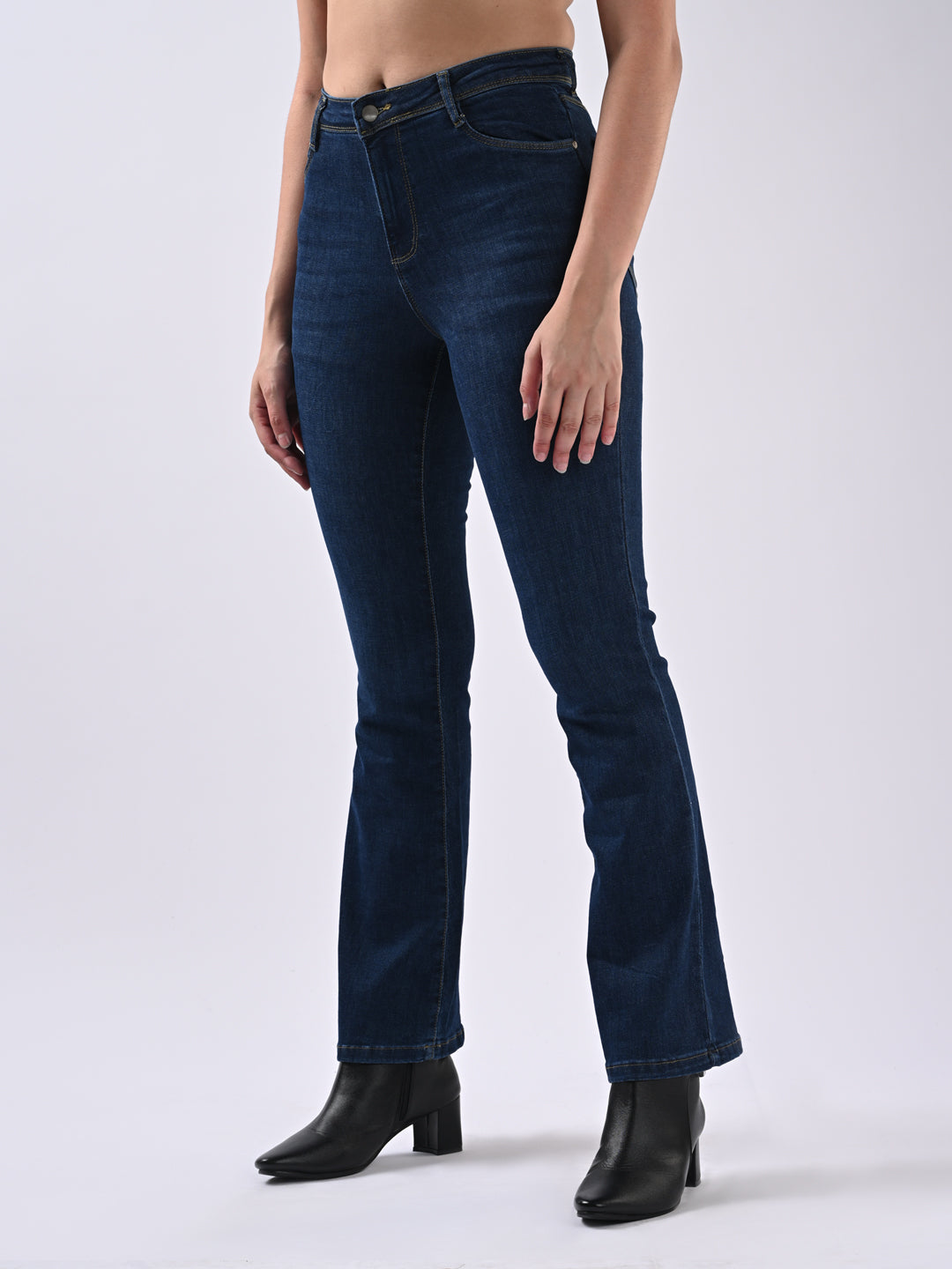 Women Blue High-Rise Flare Jeans