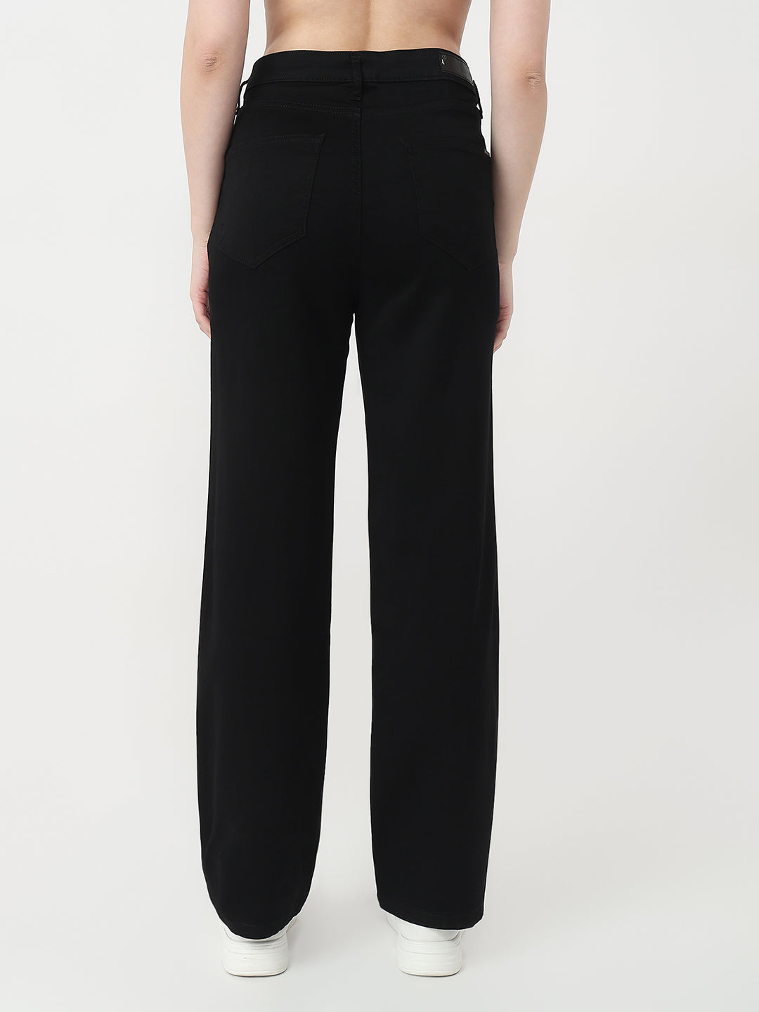 Women Black High-Rise Straight Jeans