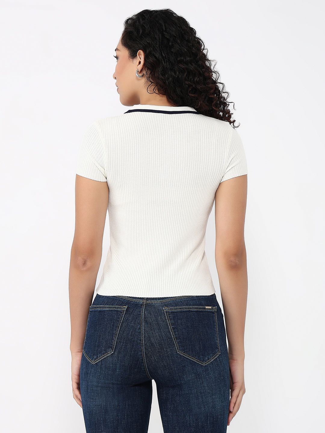 Women White Slim Fit Flat Knit