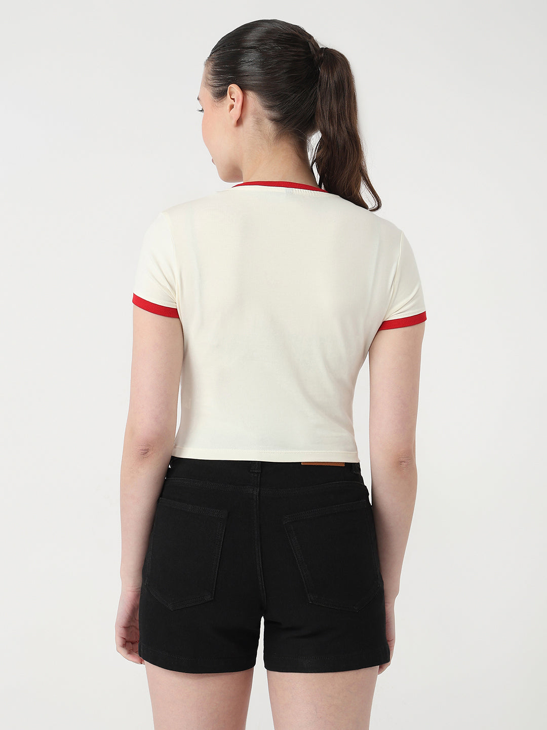 Women Ivory Slim Fit Genz T-Shirt