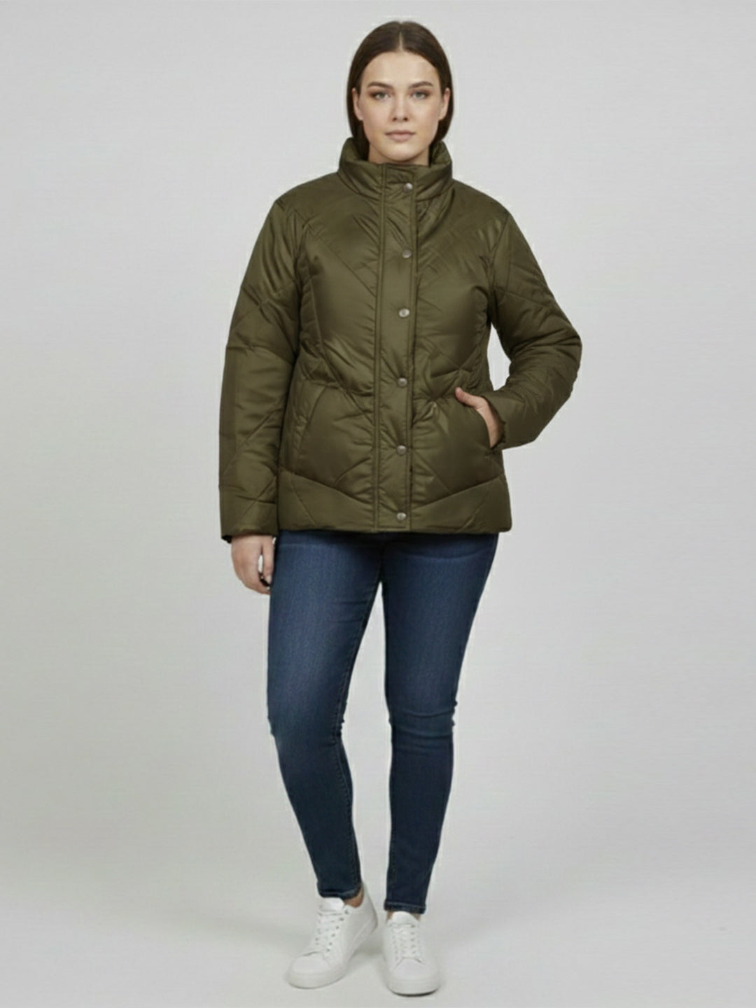 Women Olive Winter Jacket
