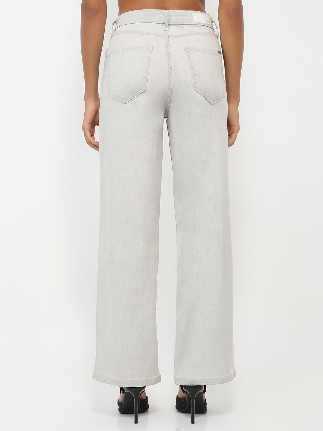 Women White High-Rise Wide Leg Jeans