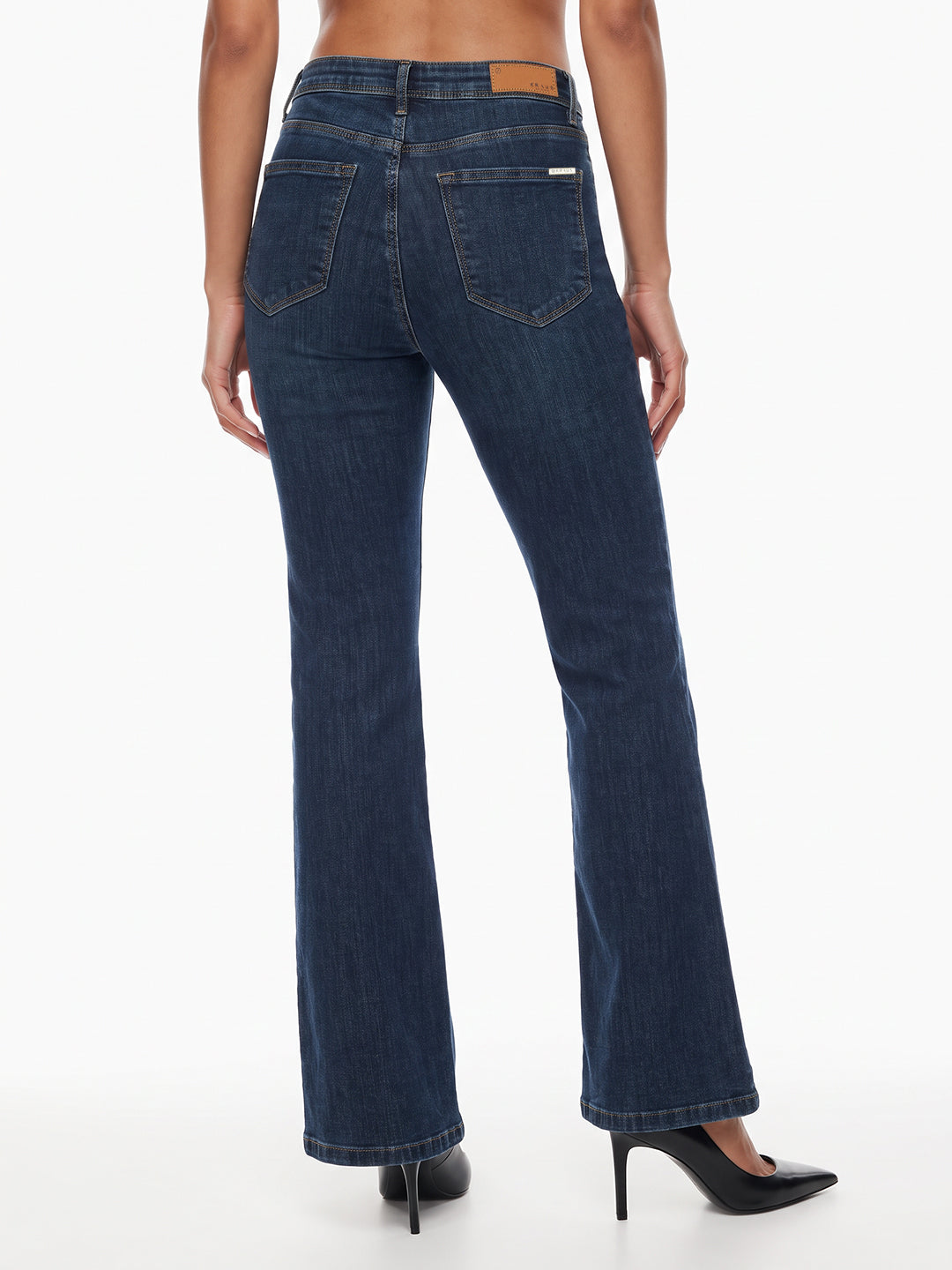 Dark Blue High-Rise Flare Jeans
