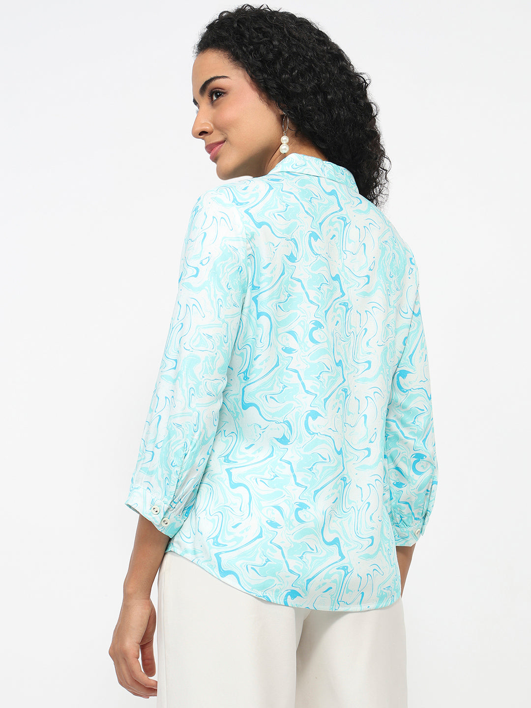 Women Aqua Marble Shirt