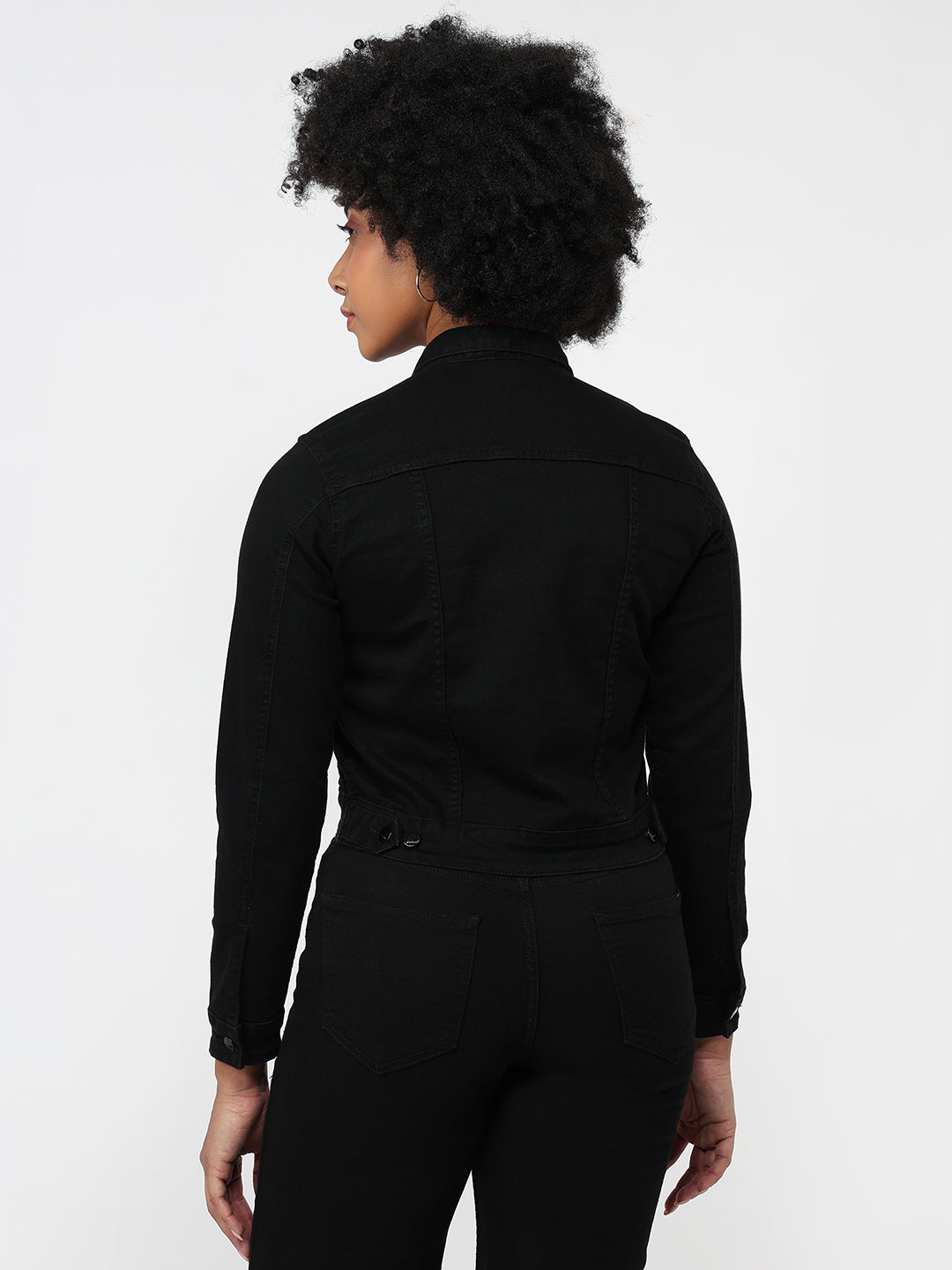 Women Black Slim Fit Jacket