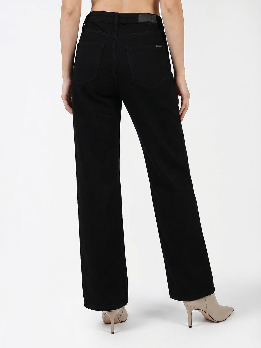 Black High-Rise Straight Fit Jeans