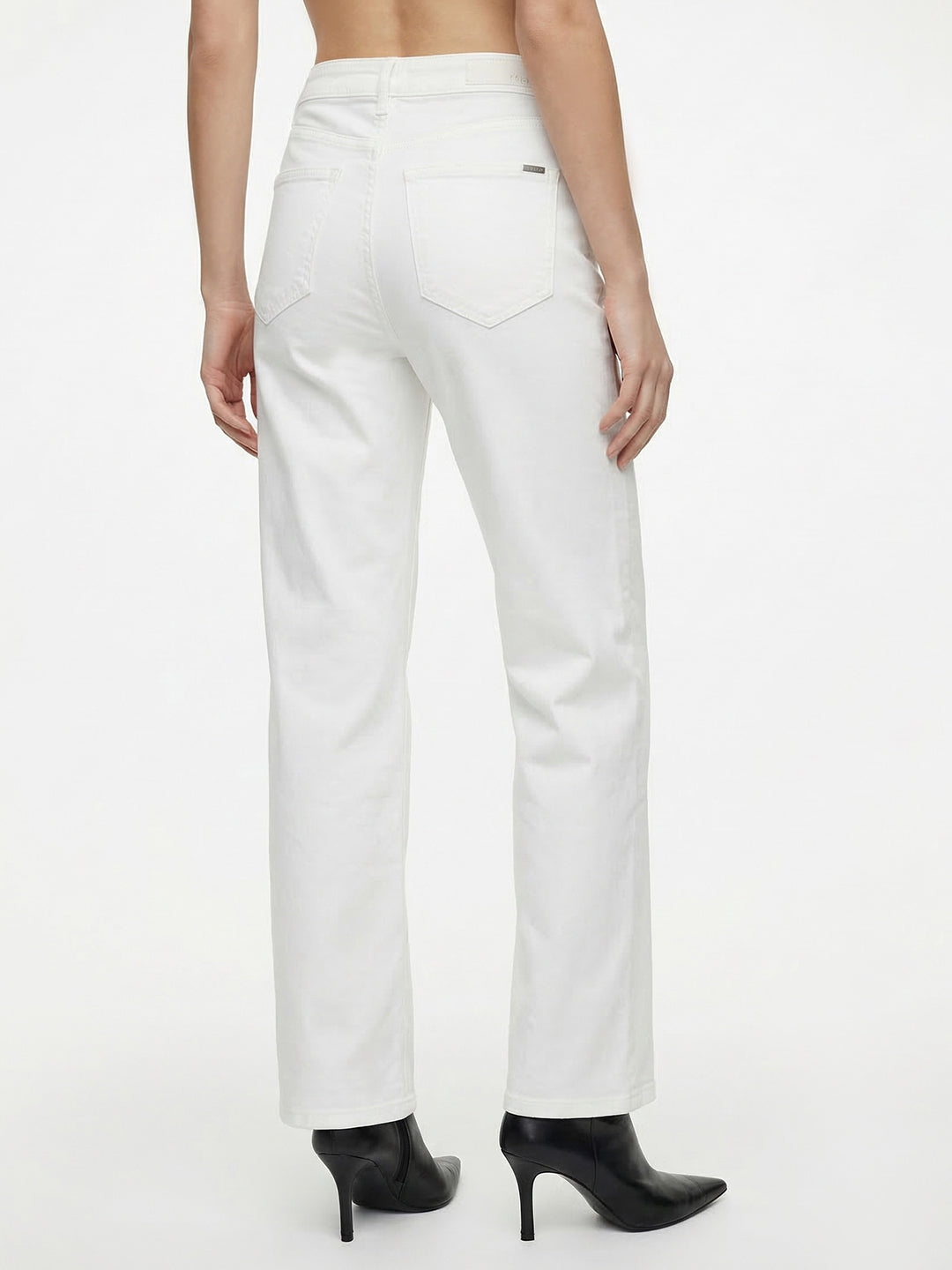 Women White High-Rise Baggy Jeans