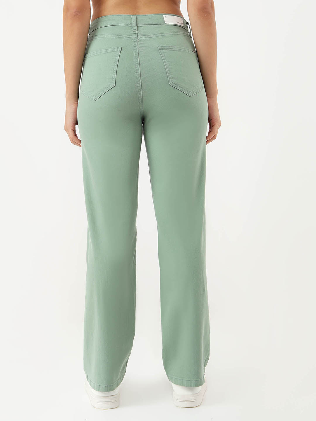 Women Mint Loose Straight Jeans