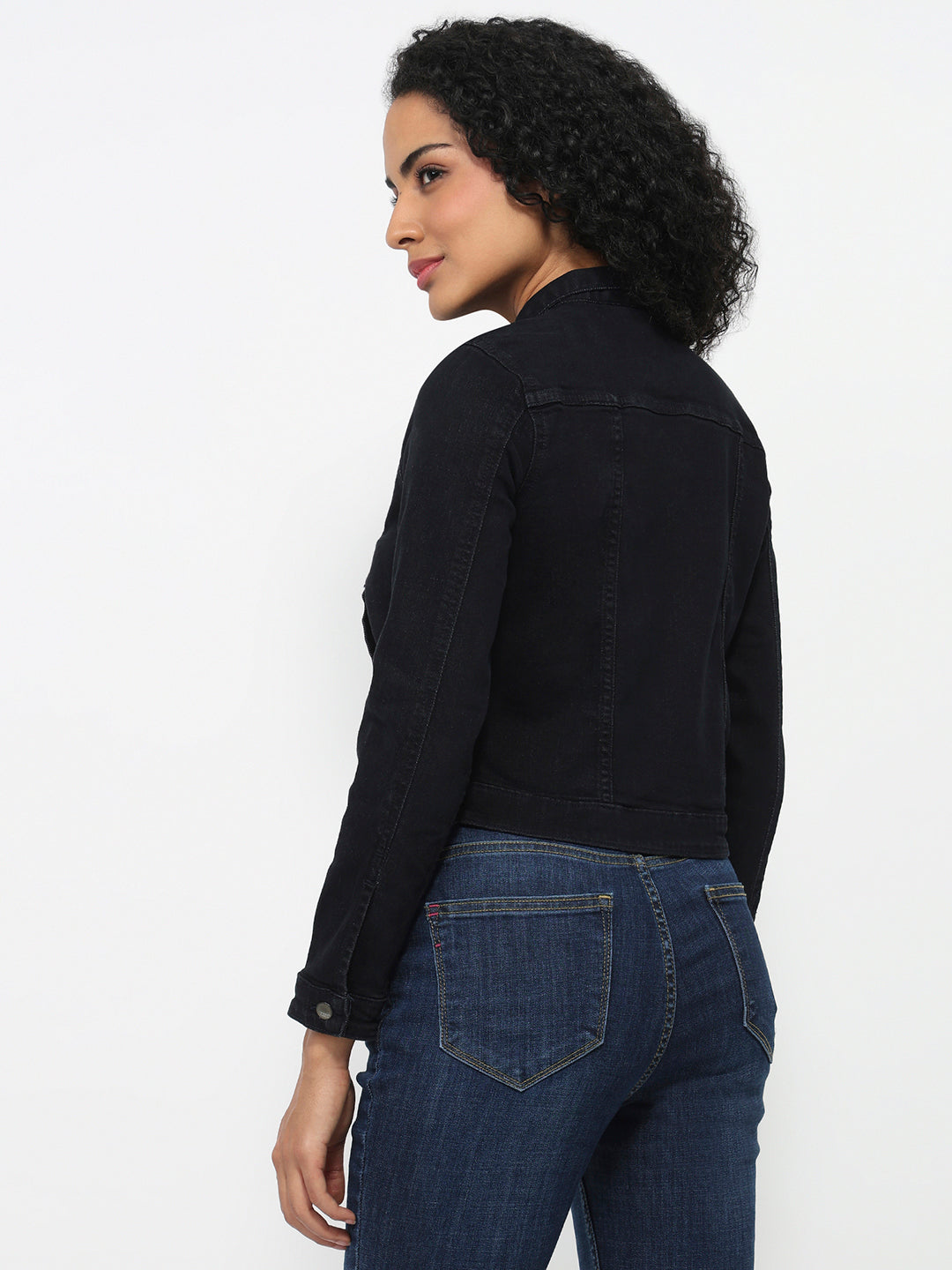 Women Black Solid Jacket