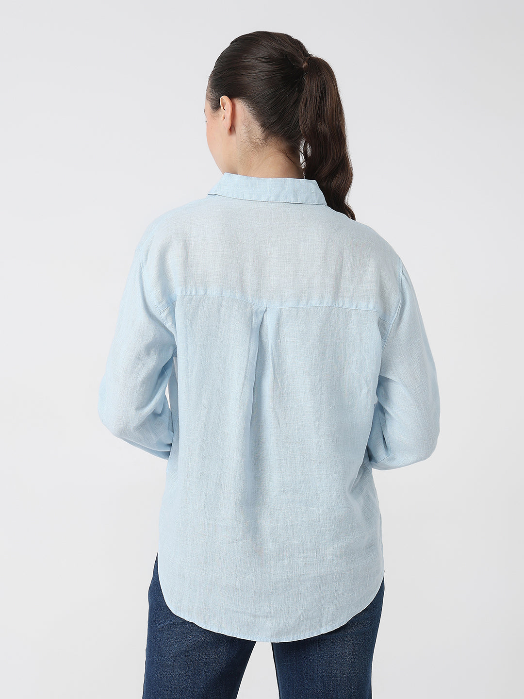Women Sky Slim Fit Oversized Shirt