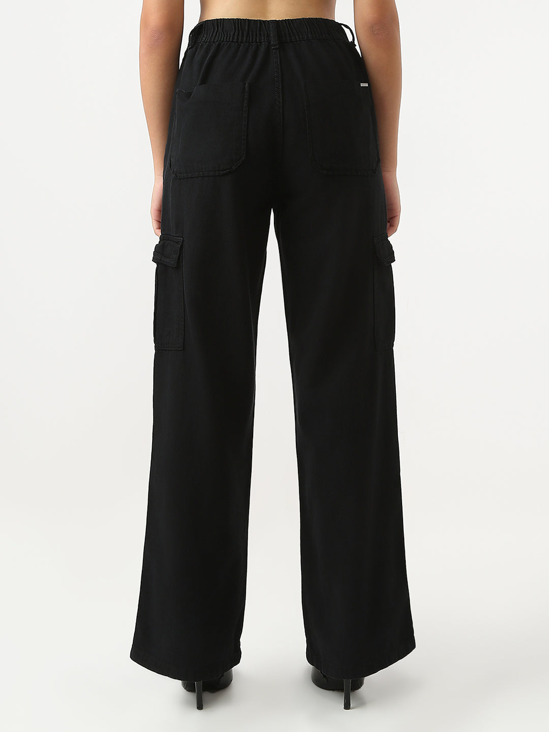 Women Black Mid-Rise Cargo