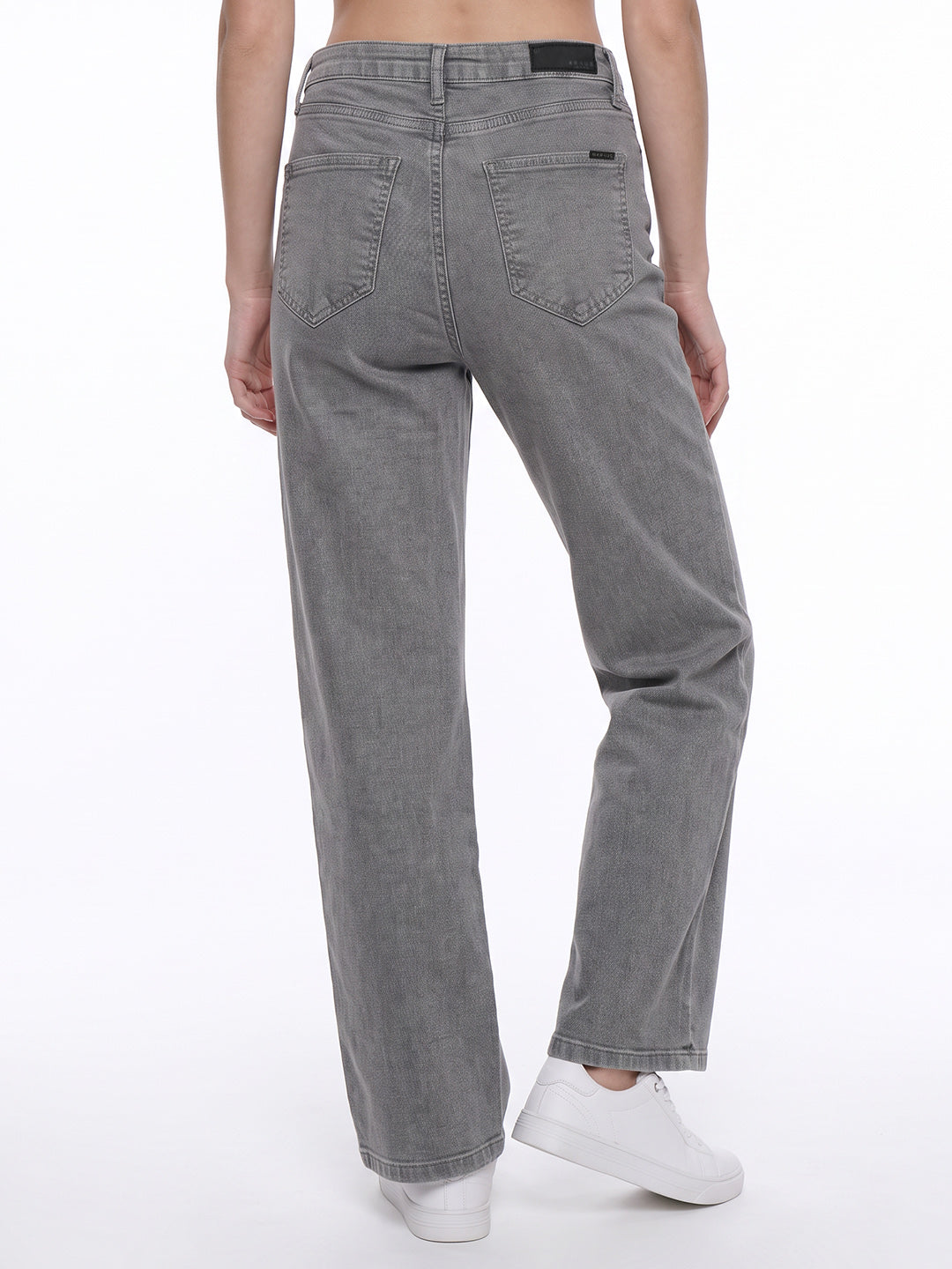 Light Grey High-Rise Wide Leg Jeans