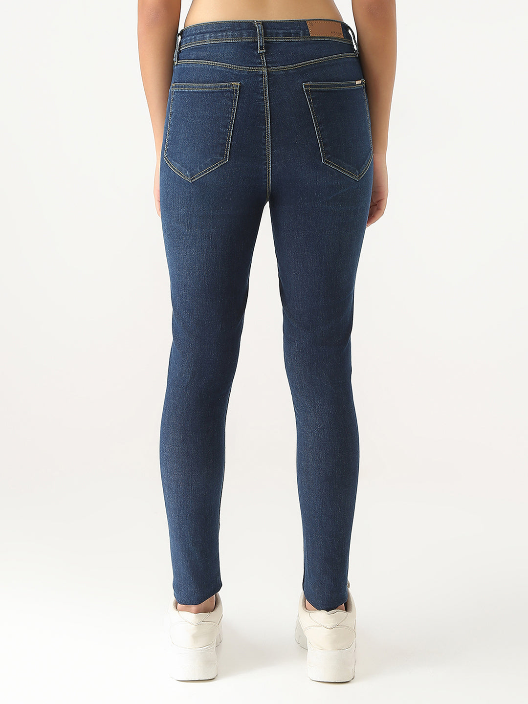 Women Dark Blue Sky High Skinny Jeans