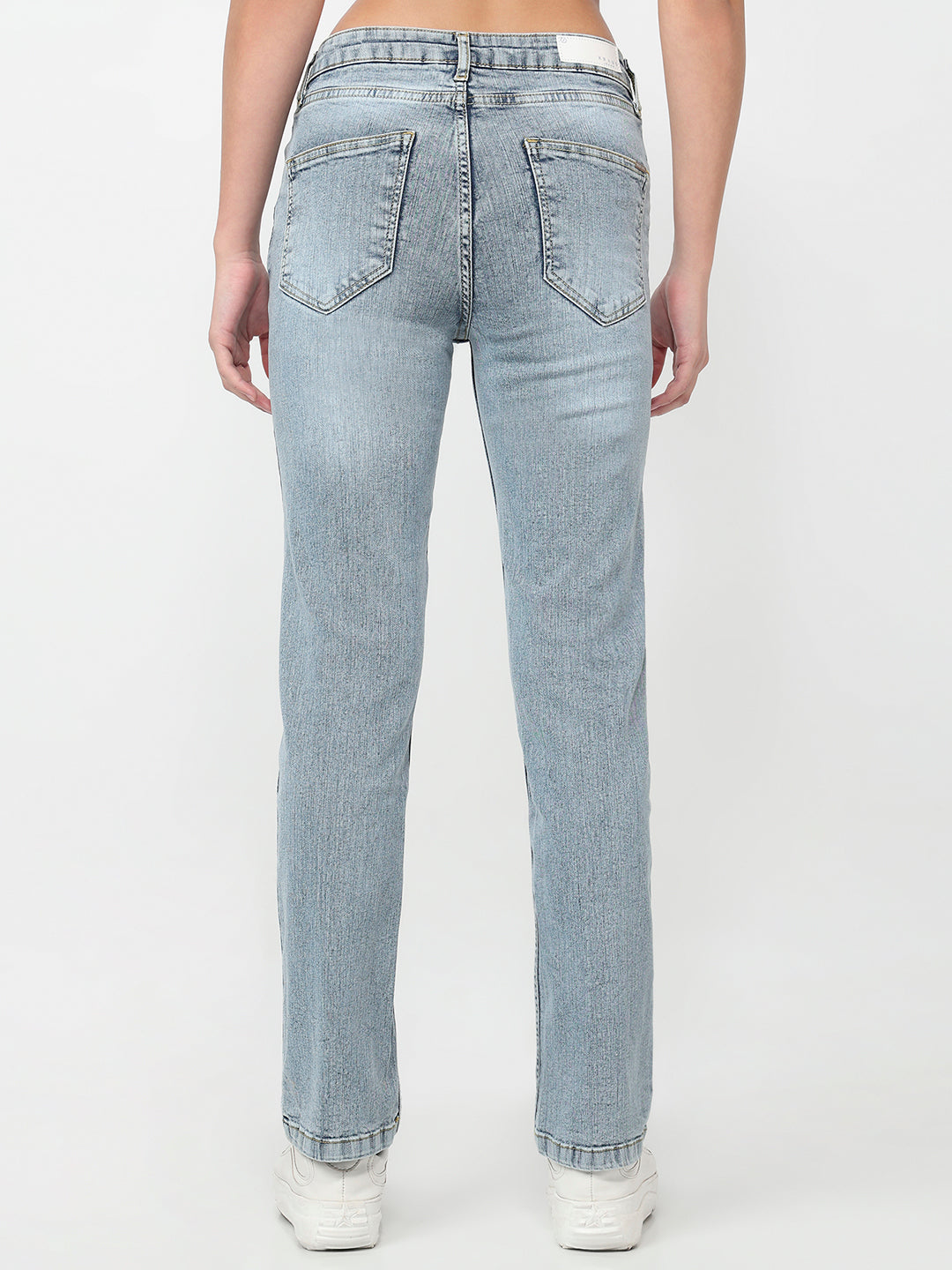 Women Blue High-Rise Slim Straight Fit Jeans