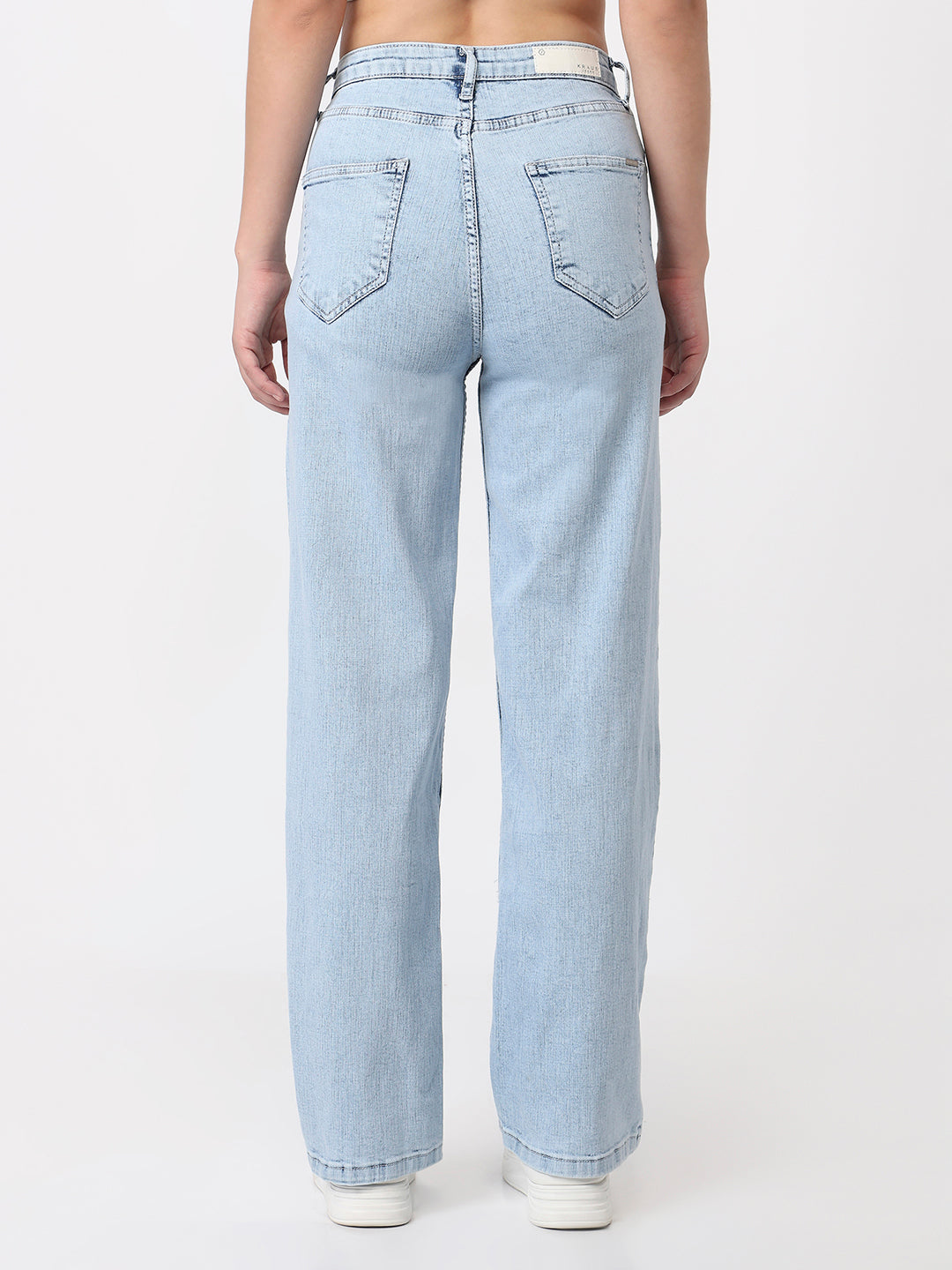 Women Light Blue High-Rise Baggy Jeans
