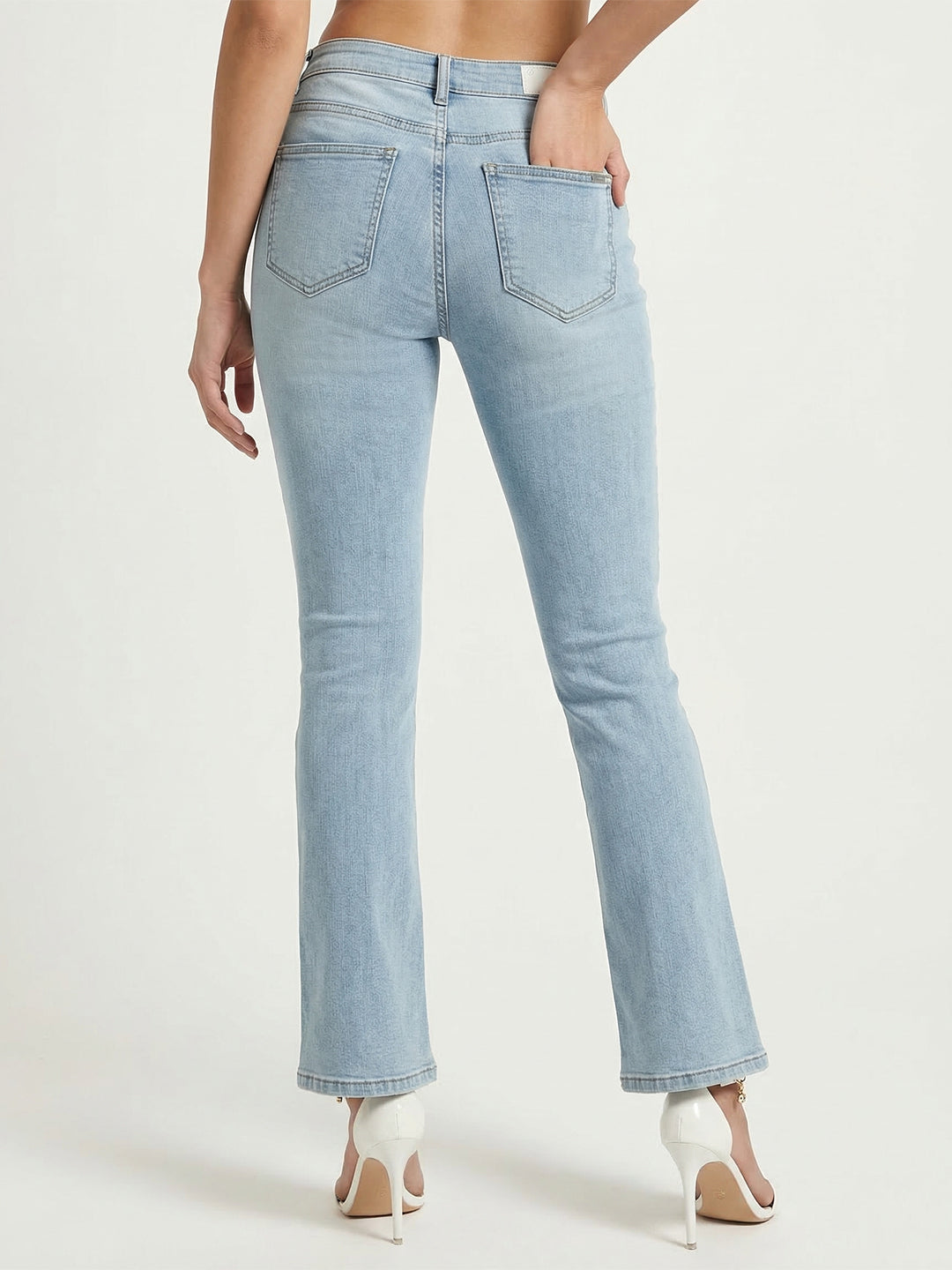 Women Light Blue High-Rise Flare Jeans