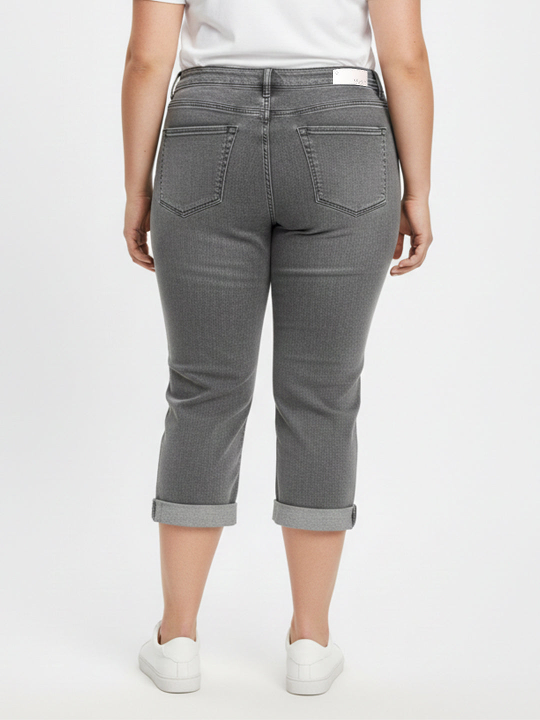 Women Grey High-Rise Capri
