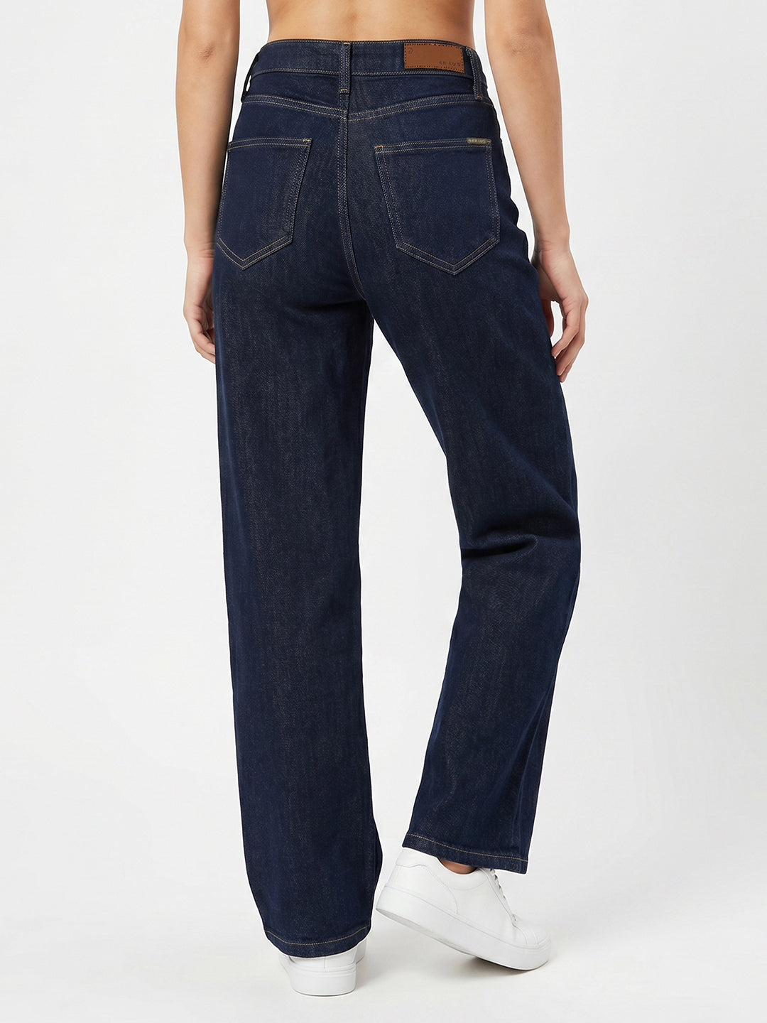 Women Blue High-Rise Straight Fit Jeans