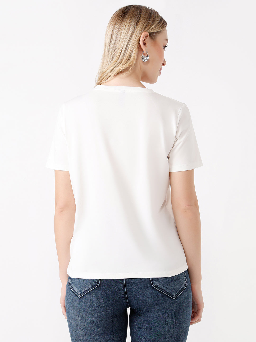 Women Off White T-Shirt