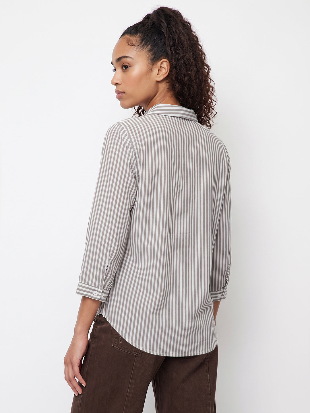 Brown/White Stripe Shirt