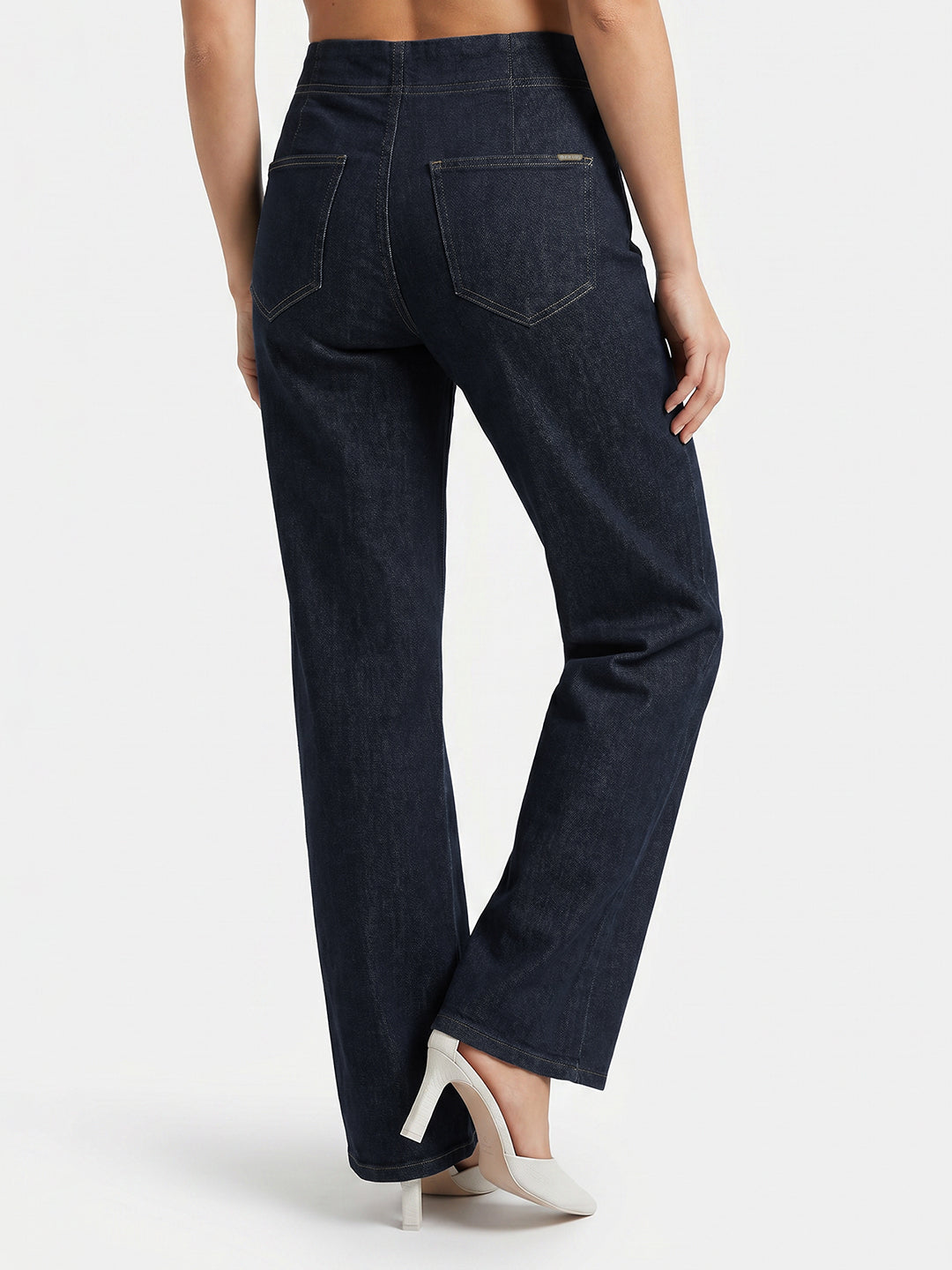 Dark Blue High-Rise Wide Leg Jeans