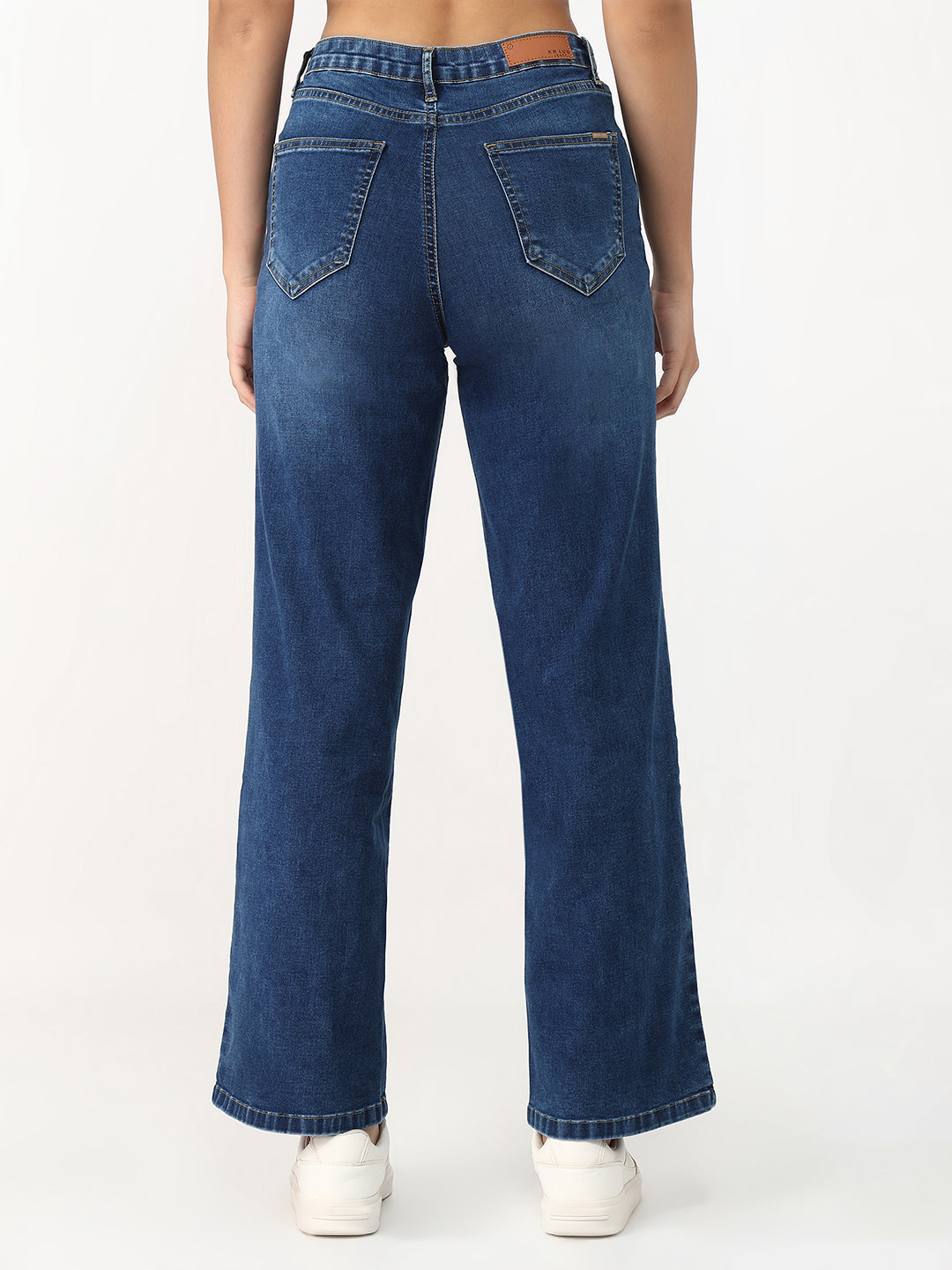 Women Blue High-Rise Wide Leg Jeans